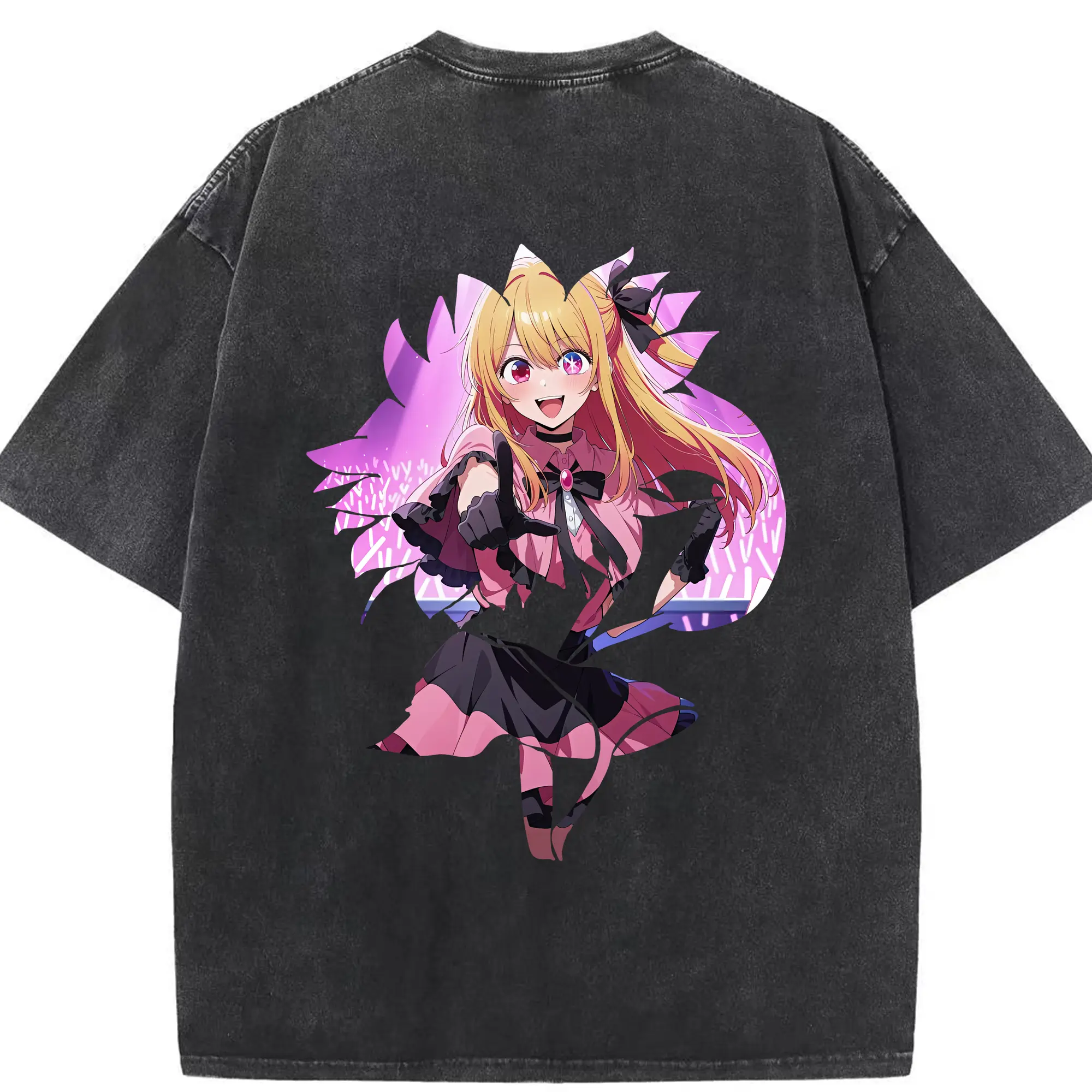 推しの子 グッズ,星野ルビー - 綿100％ ヴィンテージ風 半袖Tシャツ ・ 背面プリント ・ 柔らか肌触り ・ 通気性 快適 ・ スポーツ カジュアル 外出用