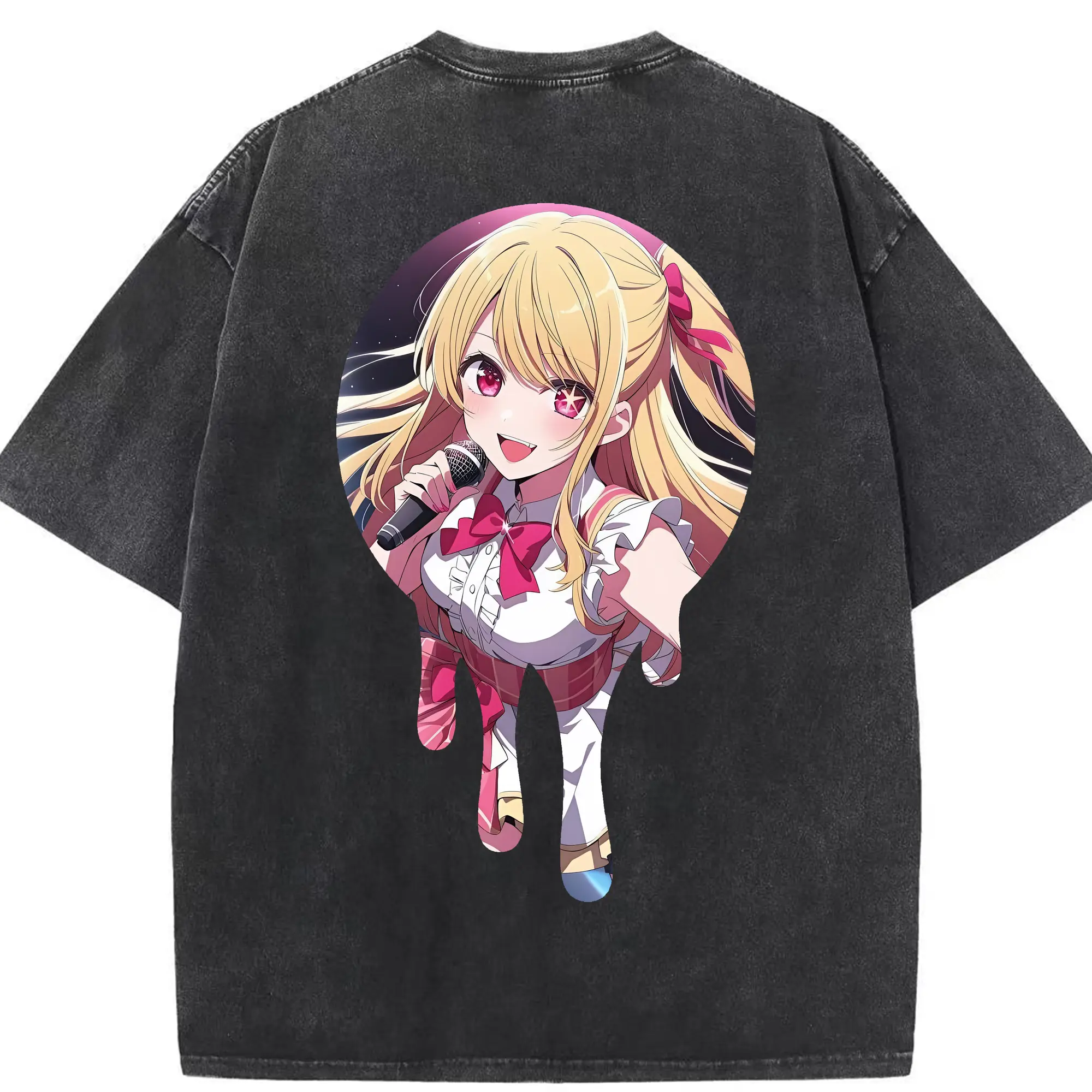 推しの子 グッズ,星野ルビー - 綿100％ ヴィンテージ風 半袖Tシャツ ・ 背面プリント ・ 柔らか肌触り ・ 通気性 快適 ・ スポーツ カジュアル 外出用