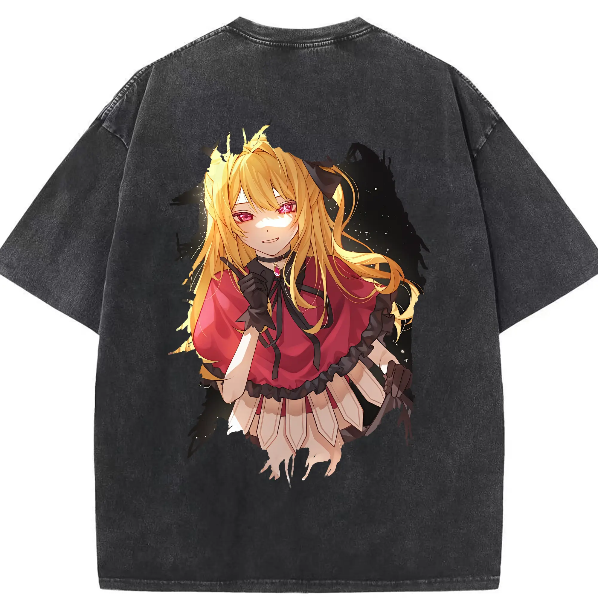 推しの子 グッズ,星野ルビー - 綿100％ ヴィンテージ風 半袖Tシャツ ・ 背面プリント ・ 柔らか肌触り ・ 通気性 快適 ・ スポーツ カジュアル 外出用