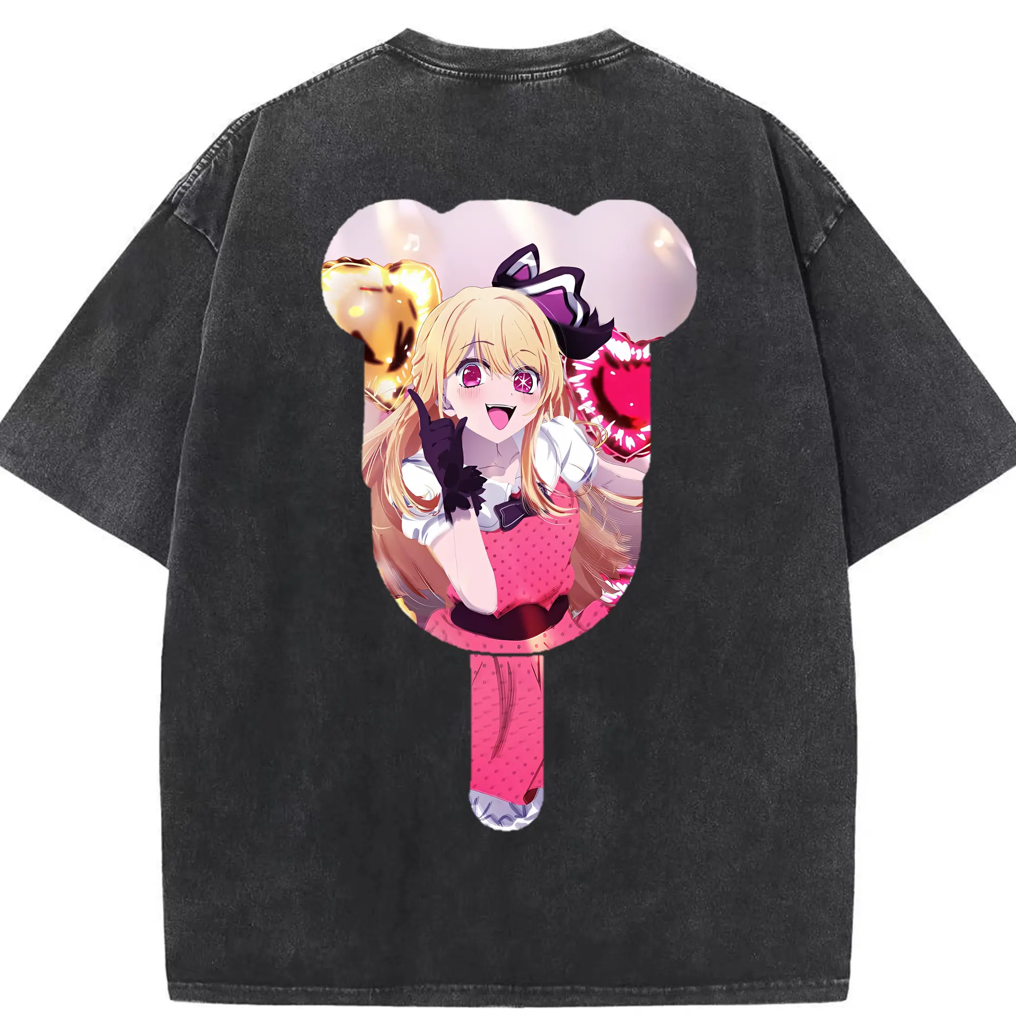 推しの子 グッズ,星野ルビー - 綿100％ ヴィンテージ風 半袖Tシャツ ・ 背面プリント ・ 柔らか肌触り ・ 通気性 快適 ・ スポーツ カジュアル 外出用