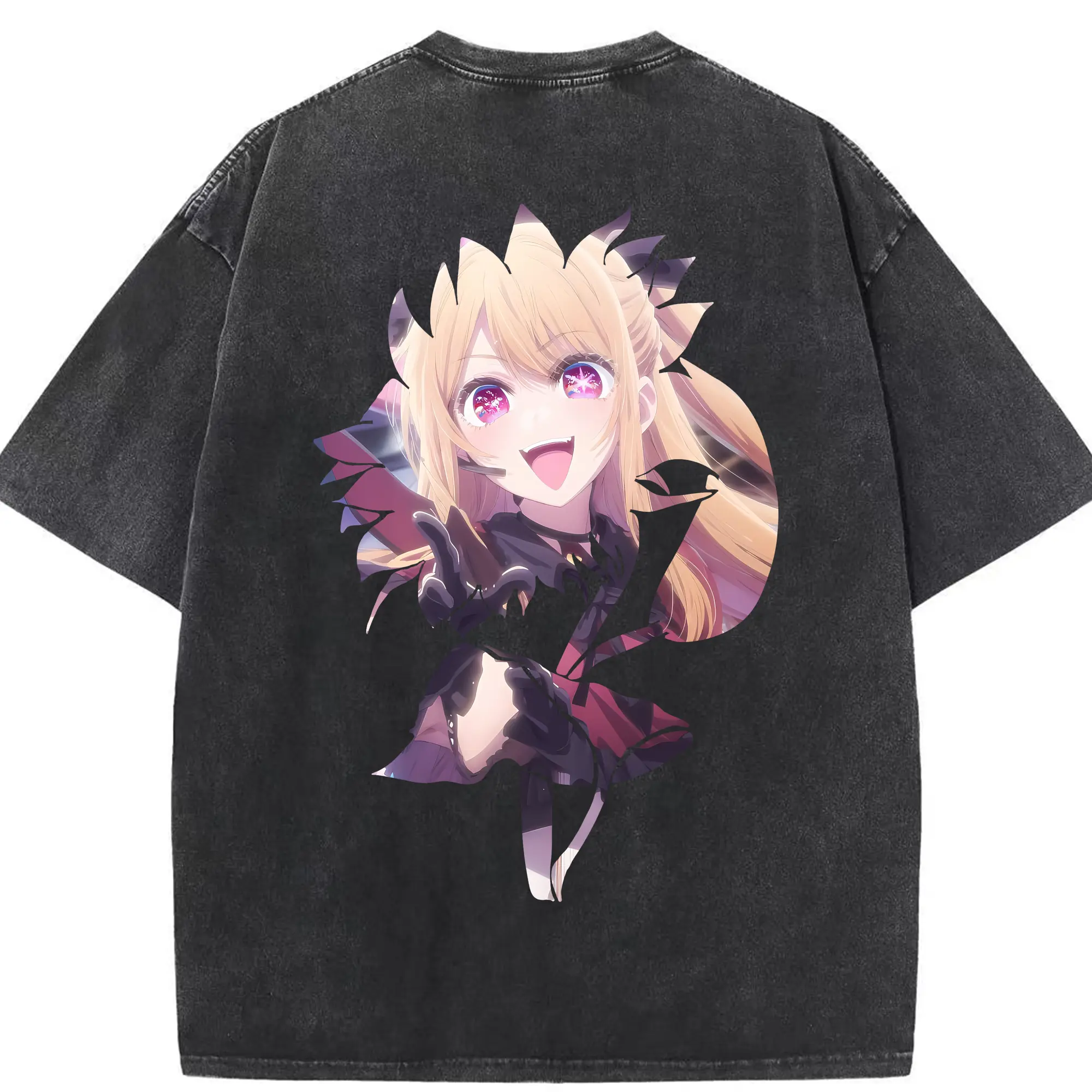 推しの子 グッズ,星野ルビー - 綿100％ ヴィンテージ風 半袖Tシャツ ・ 背面プリント ・ 柔らか肌触り ・ 通気性 快適 ・ スポーツ カジュアル 外出用