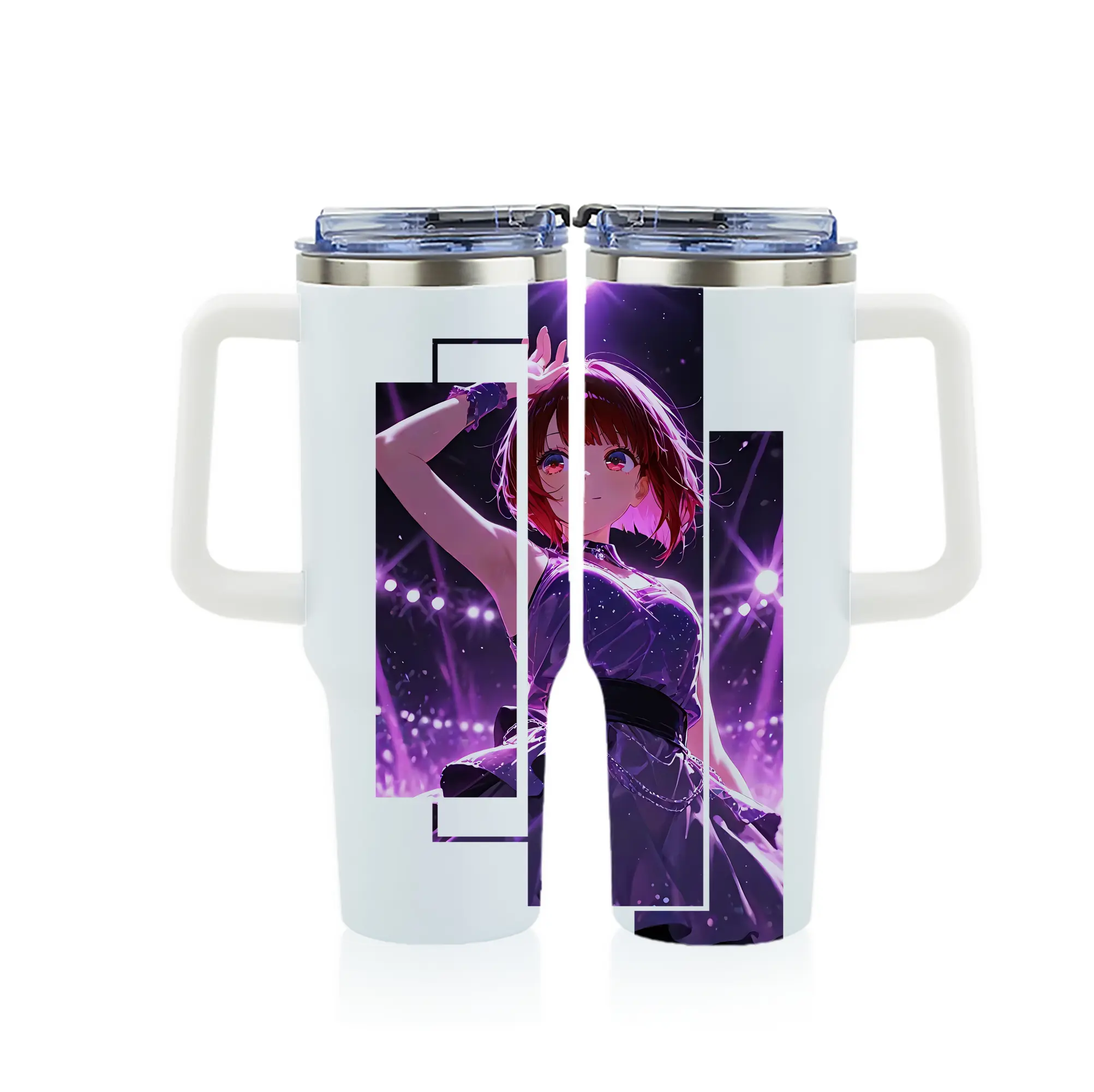 推しの子 グッズ,有馬かな - 1200mL フルプリント車用タンブラー ・ 304ステンレス 内側 ・ 201ステンレス 外側 ・ 保温 保冷 ・ 通勤 ドライブ アウトドア用