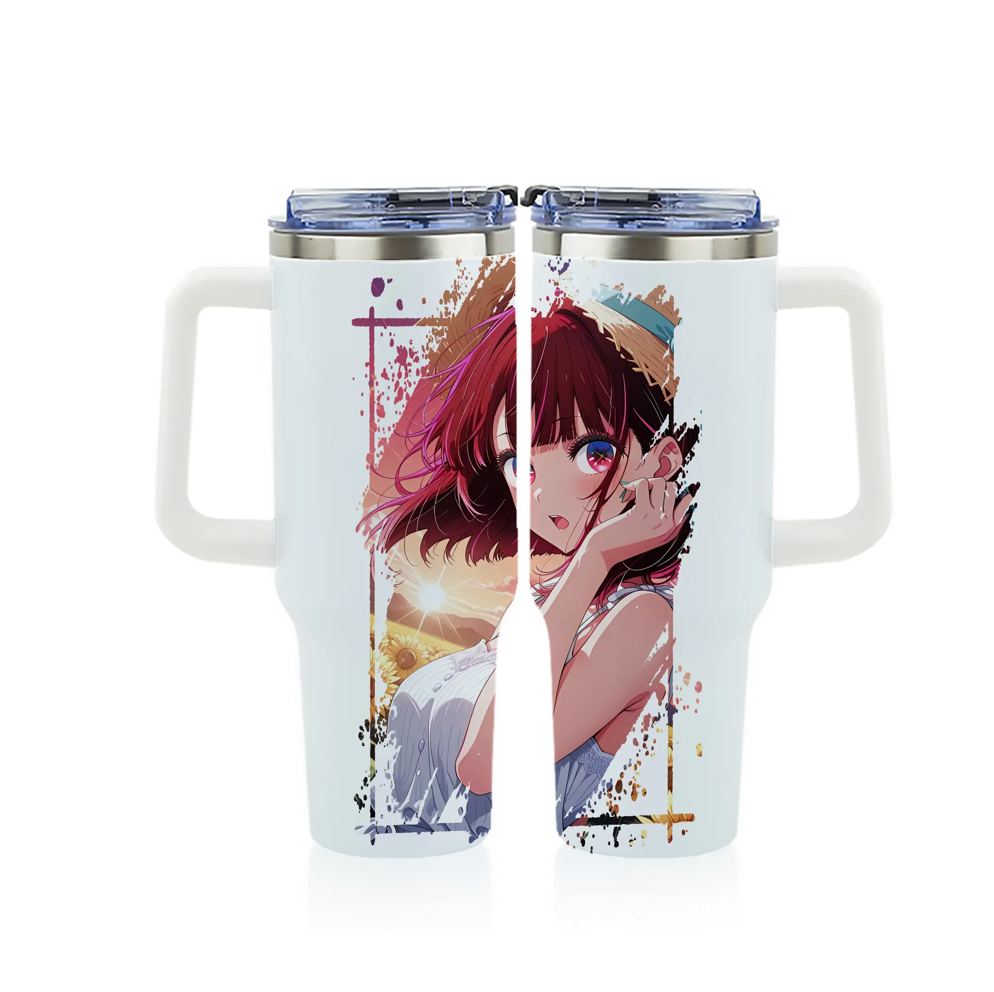 推しの子 グッズ,有馬かな - 1200mL フルプリント車用タンブラー ・ 304ステンレス 内側 ・ 201ステンレス 外側 ・ 保温 保冷 ・ 通勤 ドライブ アウトドア用