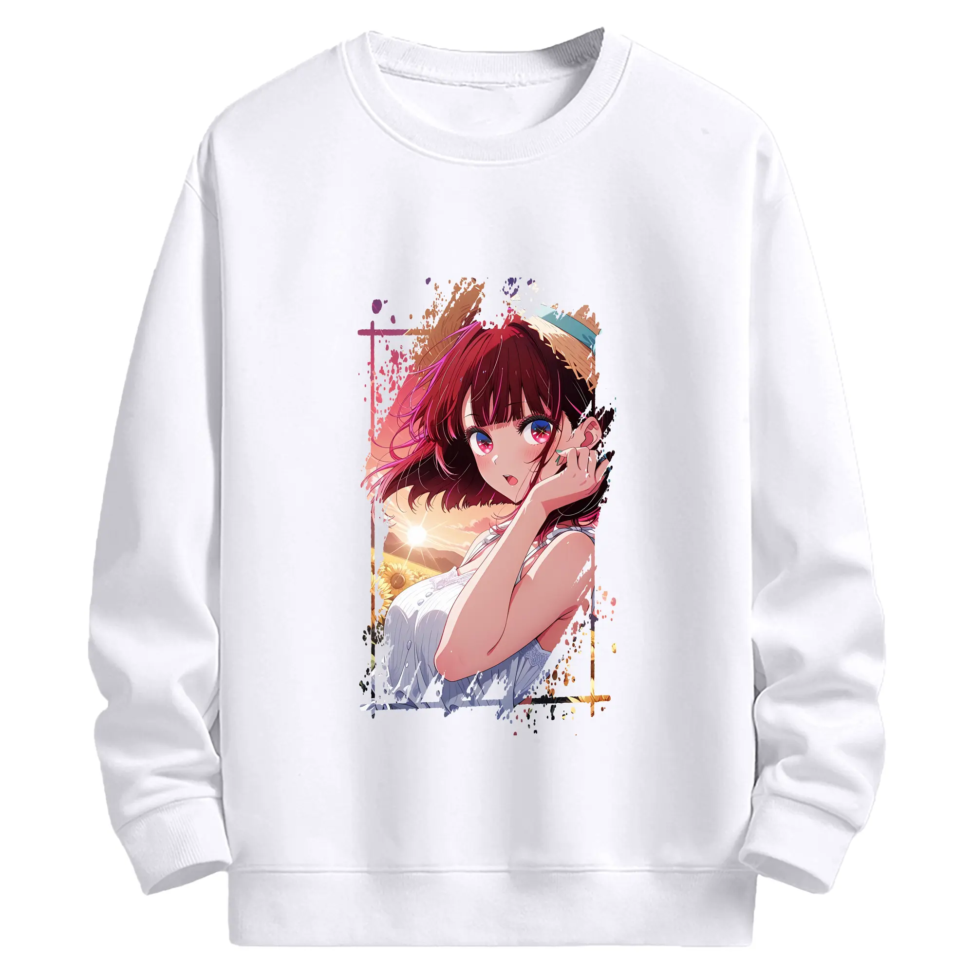 推しの子 グッズ,有馬かな - 高品質 クルーネック スウェット ・ コットン59％ ポリエステル41％ ・ ユニセックス 長袖 トレーナー ・ カジュアル デイリー スポーツ 散歩用