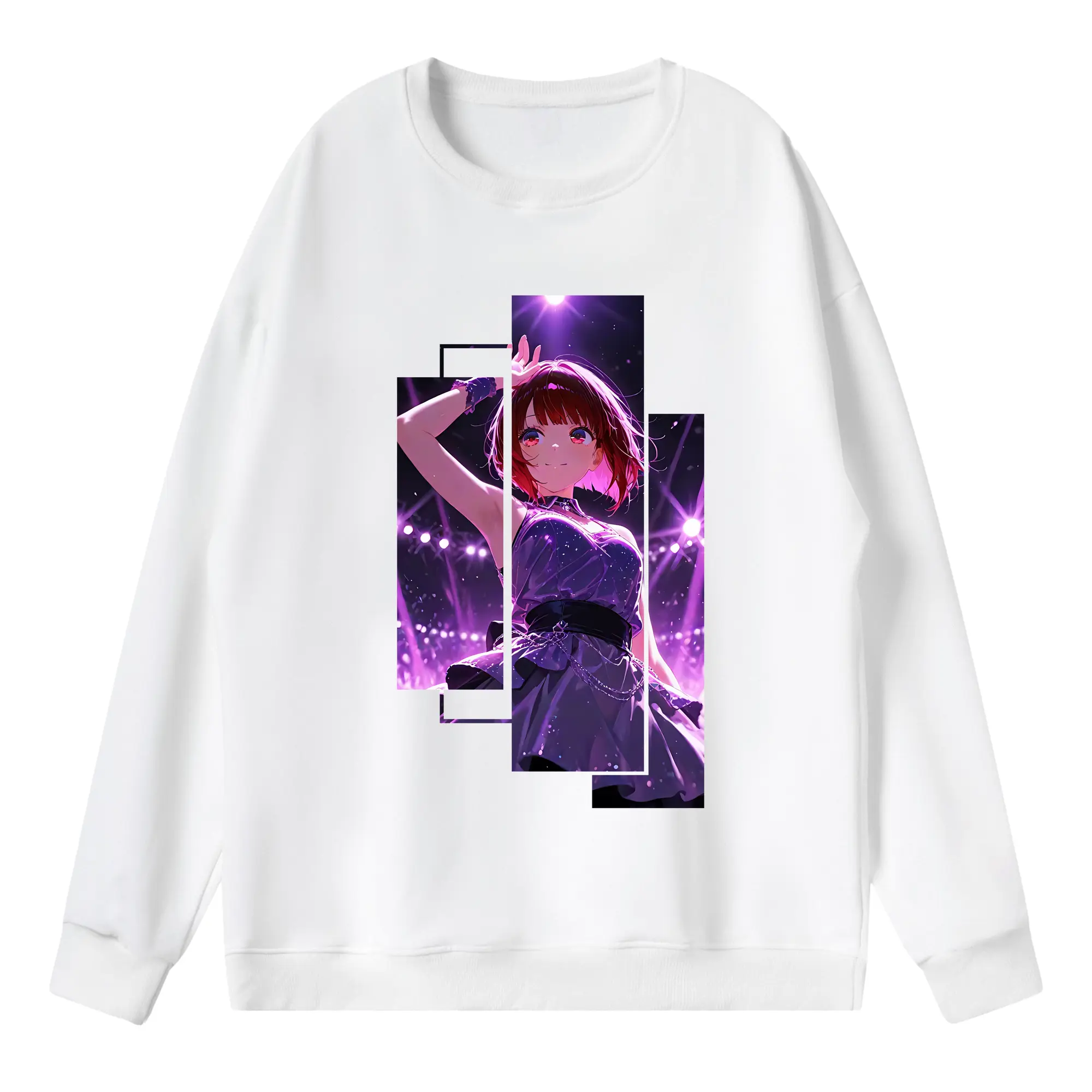 推しの子 グッズ,有馬かな - 薄手 クルーネック スウェット 裏毛260g · ポリエステル 春秋向け カジュアル 男女兼用 · トレーナー デイリー スポーツ 散歩に最適