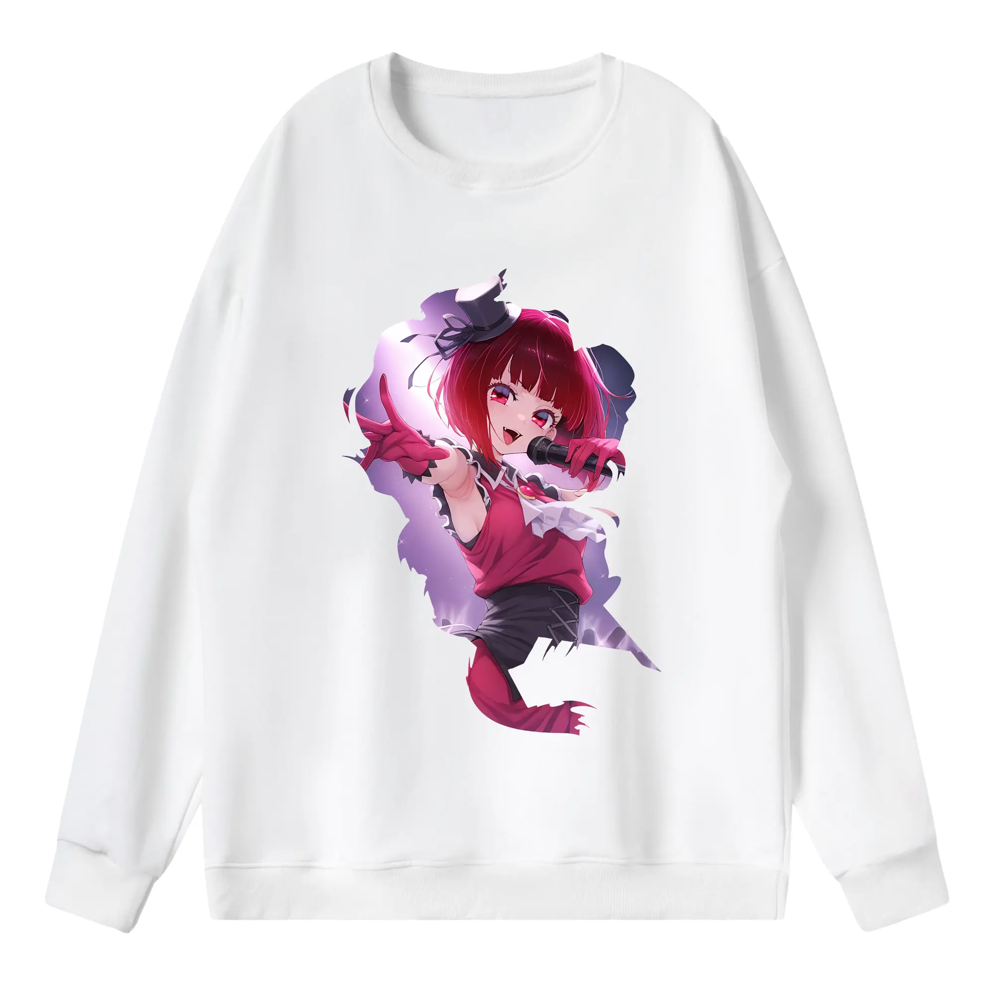 推しの子 グッズ,有馬かな - 薄手 クルーネック スウェット 裏毛260g · ポリエステル 春秋向け カジュアル 男女兼用 · トレーナー デイリー スポーツ 散歩に最適