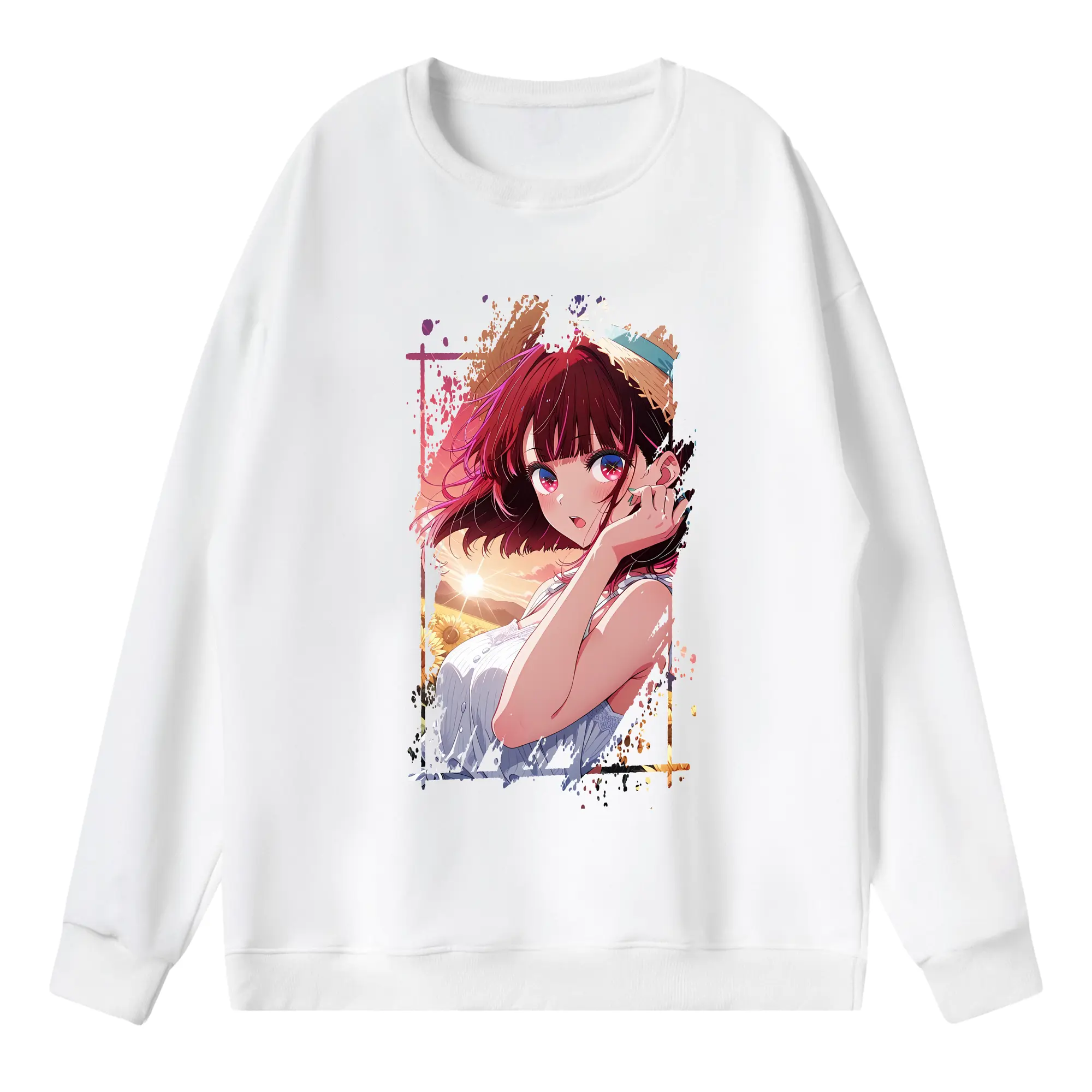 推しの子 グッズ,有馬かな - 薄手 クルーネック スウェット 裏毛260g · ポリエステル 春秋向け カジュアル 男女兼用 · トレーナー デイリー スポーツ 散歩に最適