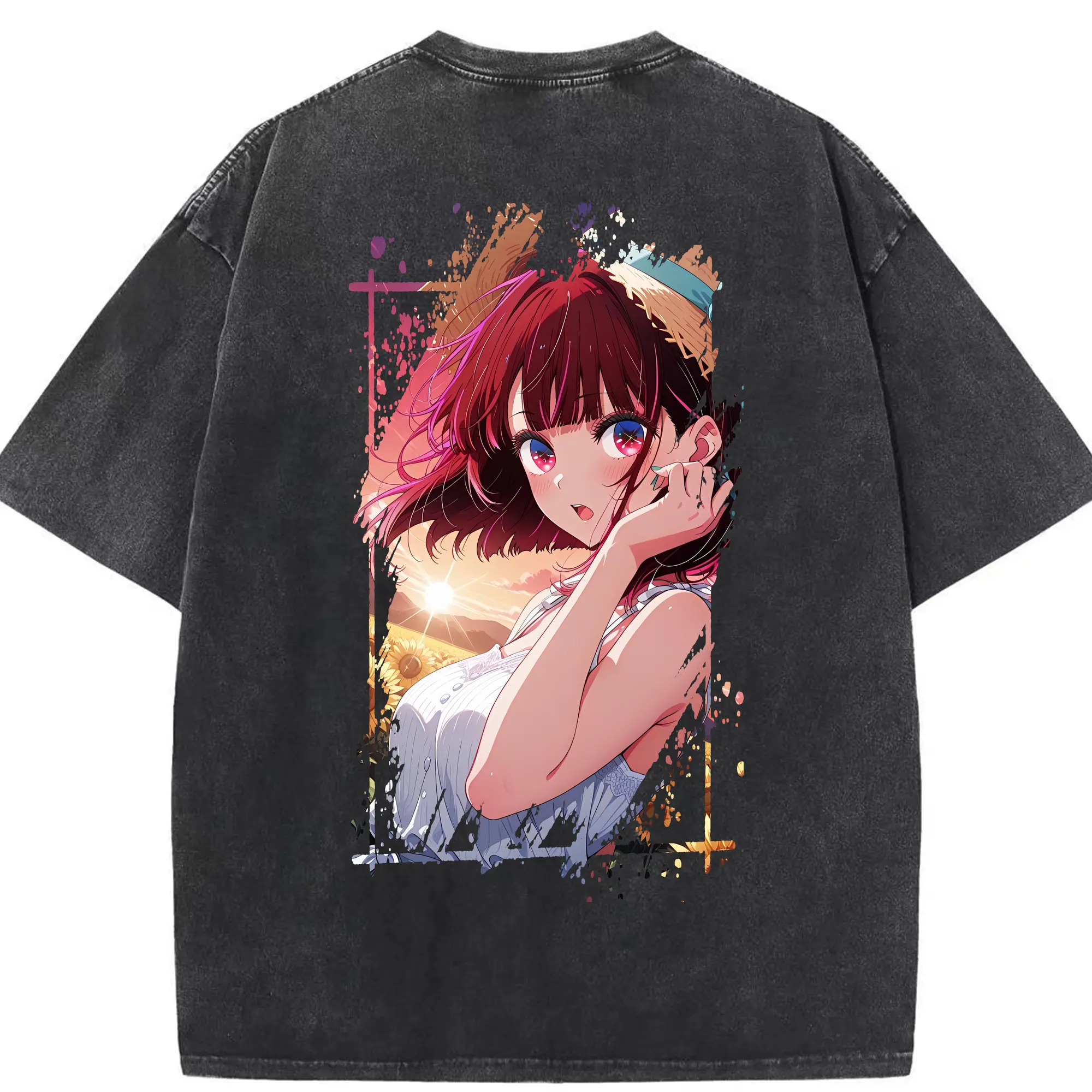 推しの子 グッズ,有馬かな - 綿100％ ヴィンテージ風 半袖Tシャツ ・ 背面プリント ・ 柔らか肌触り ・ 通気性 快適 ・ スポーツ カジュアル 外出用