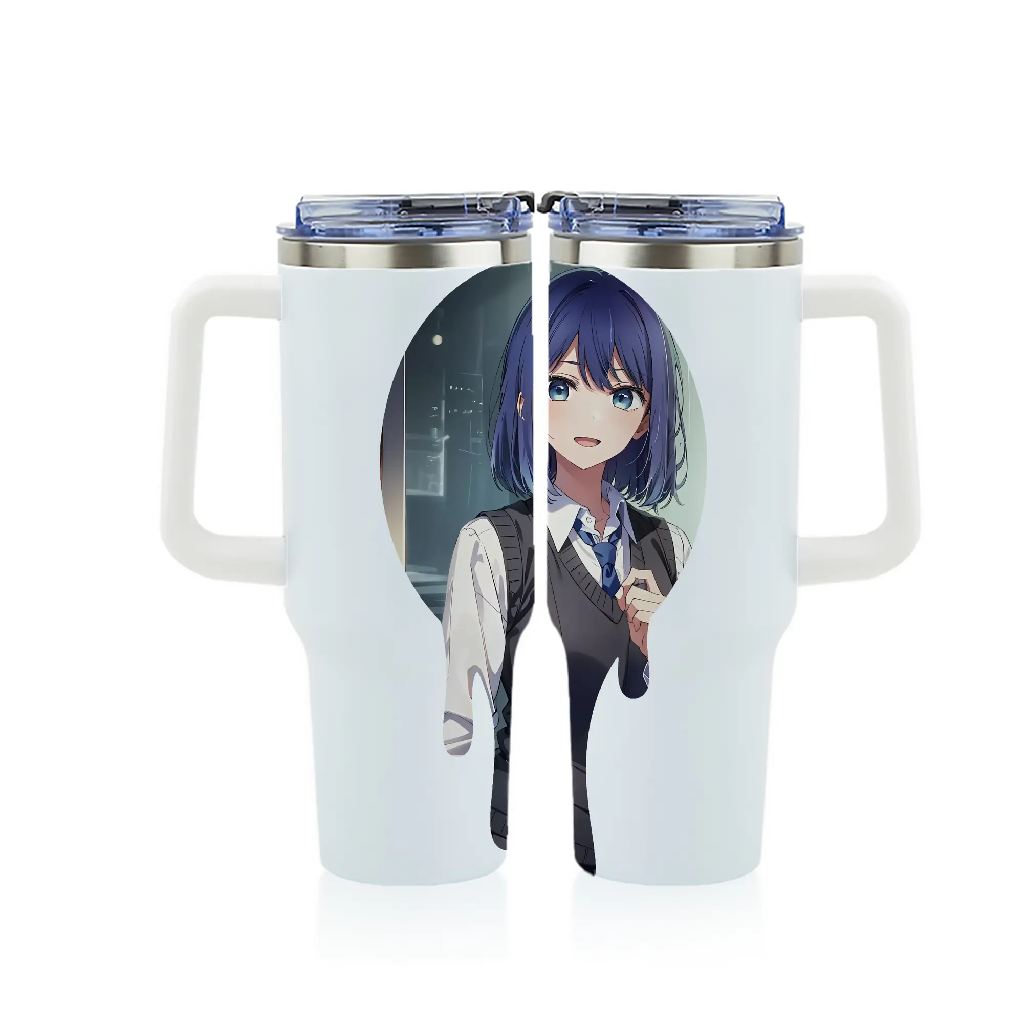 推しの子 グッズ,黒川あかね - 1200mL フルプリント車用タンブラー ・ 304ステンレス 内側 ・ 201ステンレス 外側 ・ 保温 保冷 ・ 通勤 ドライブ アウトドア用