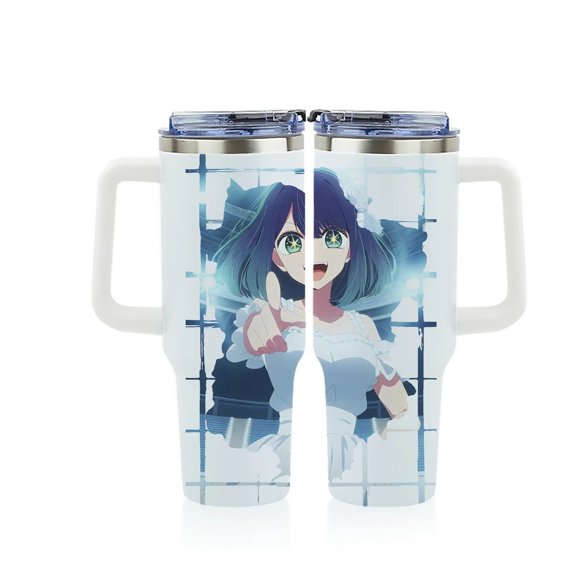 推しの子 グッズ,黒川あかね - 1200mL フルプリント車用タンブラー ・ 304ステンレス 内側 ・ 201ステンレス 外側 ・ 保温 保冷 ・ 通勤 ドライブ アウトドア用