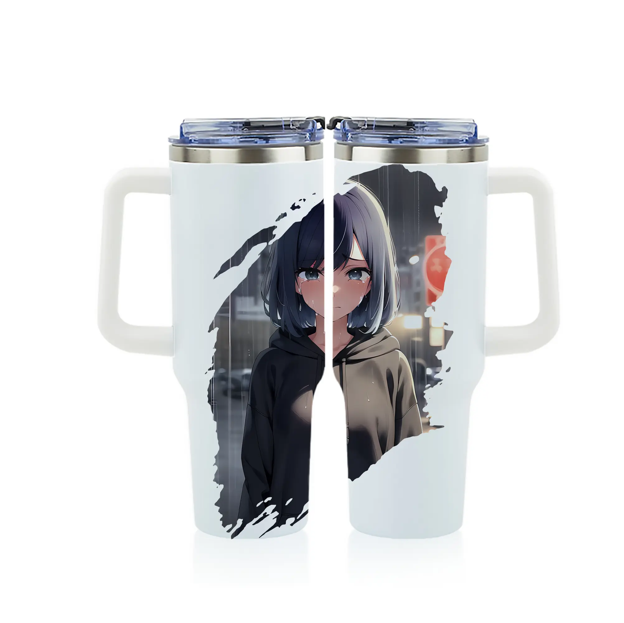 推しの子 グッズ,黒川あかね - 1200mL フルプリント車用タンブラー ・ 304ステンレス 内側 ・ 201ステンレス 外側 ・ 保温 保冷 ・ 通勤 ドライブ アウトドア用