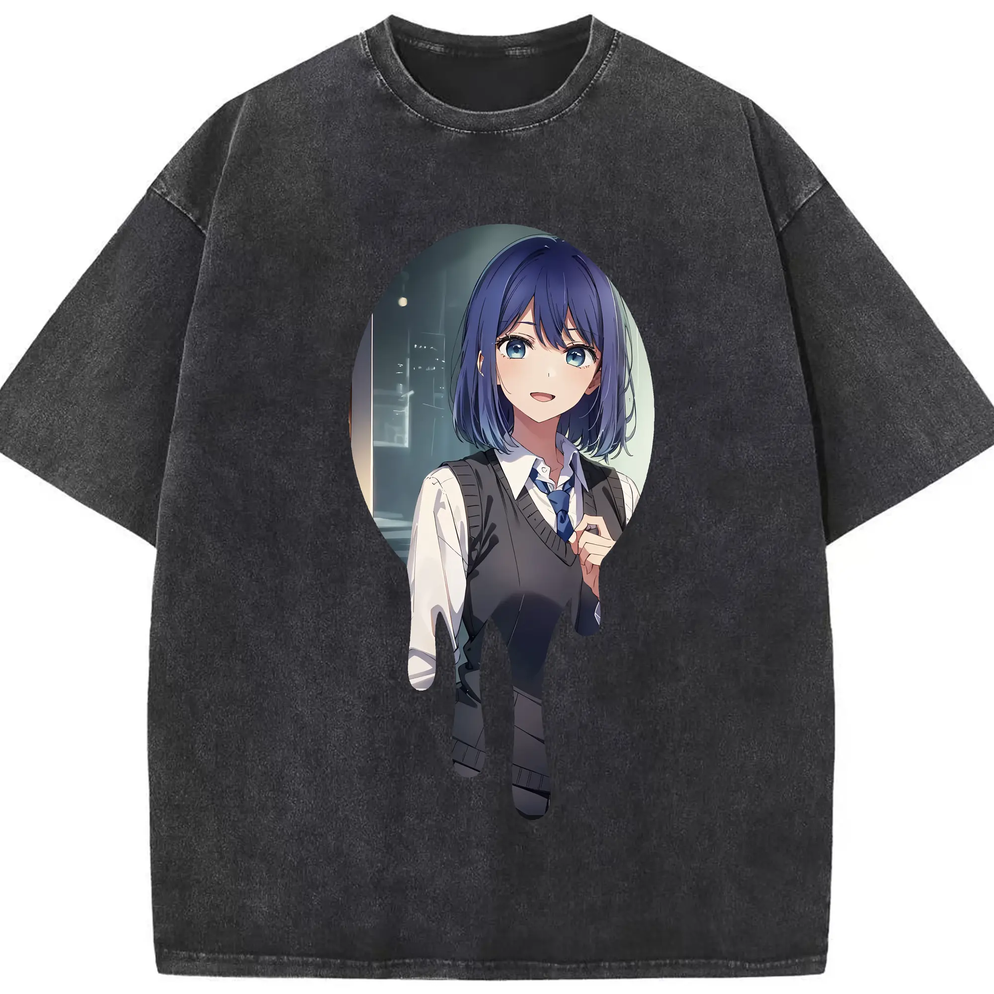 推しの子 グッズ,黒川あかね - 綿100％ ヴィンテージ風 半袖Tシャツ ・ フロントプリント ・ 柔らか肌触り ・ 通気性 快適 ・ スポーツ カジュアル 外出用