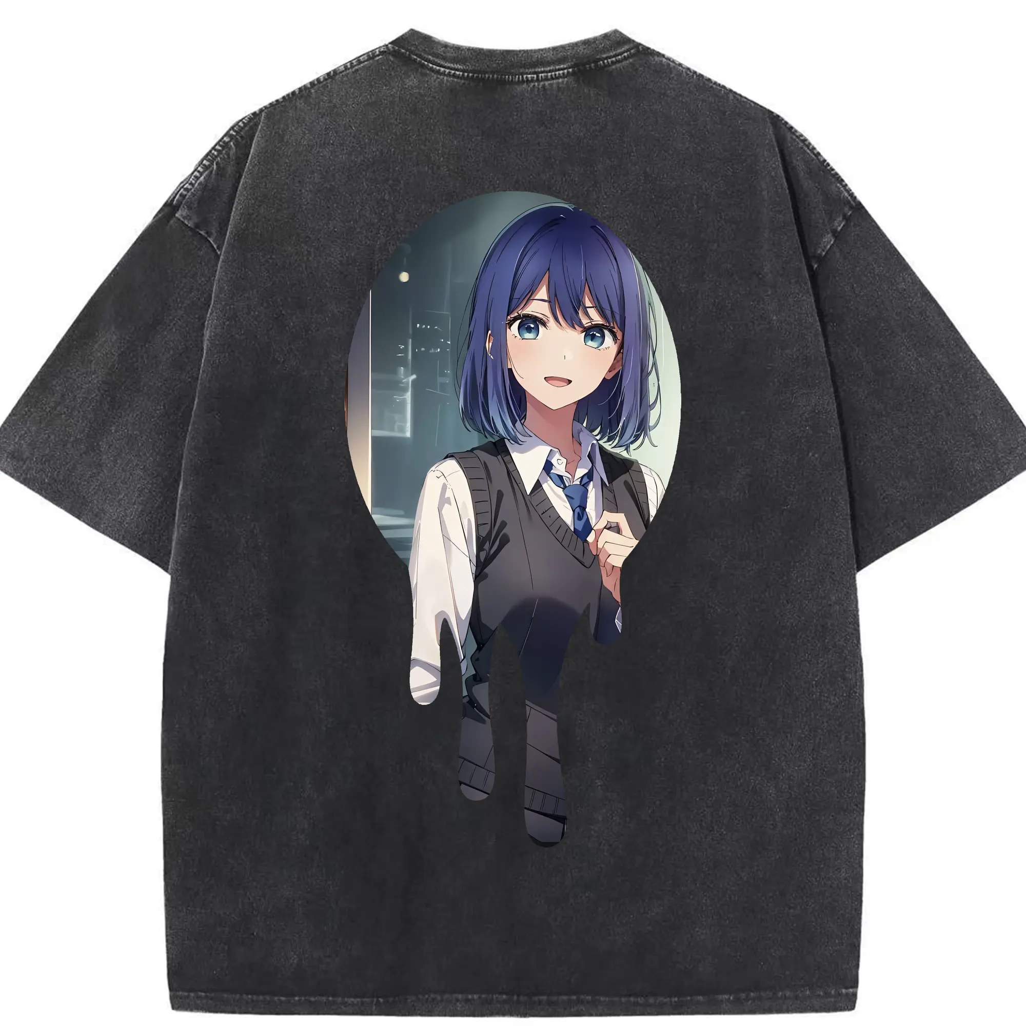 推しの子 グッズ,黒川あかね - 綿100％ ヴィンテージ風 半袖Tシャツ ・ 背面プリント ・ 柔らか肌触り ・ 通気性 快適 ・ スポーツ カジュアル 外出用