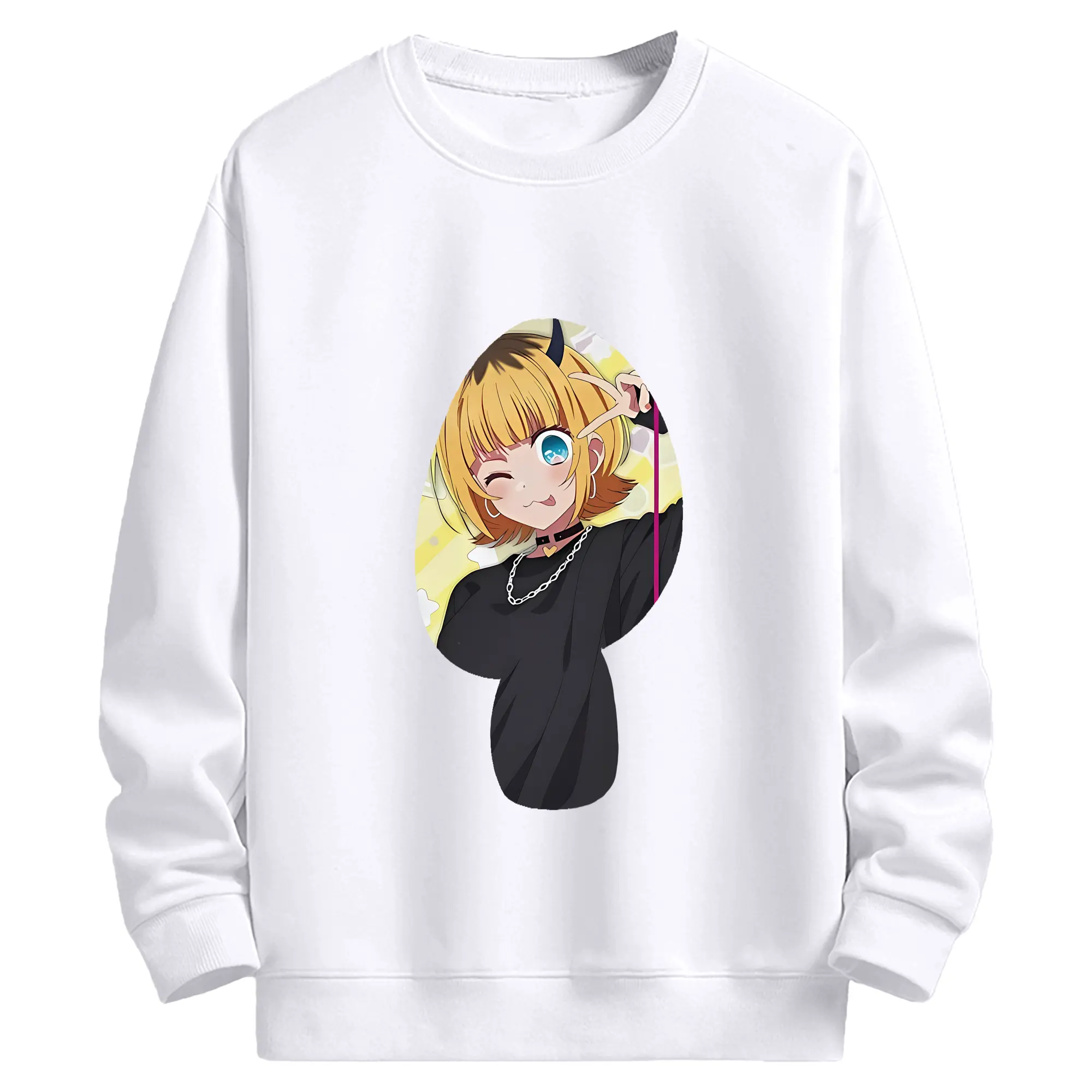 推しの子 グッズ,MEMちょ - 高品質 クルーネック スウェット ・ コットン59％ ポリエステル41％ ・ ユニセックス 長袖 トレーナー ・ カジュアル デイリー スポーツ 散歩用