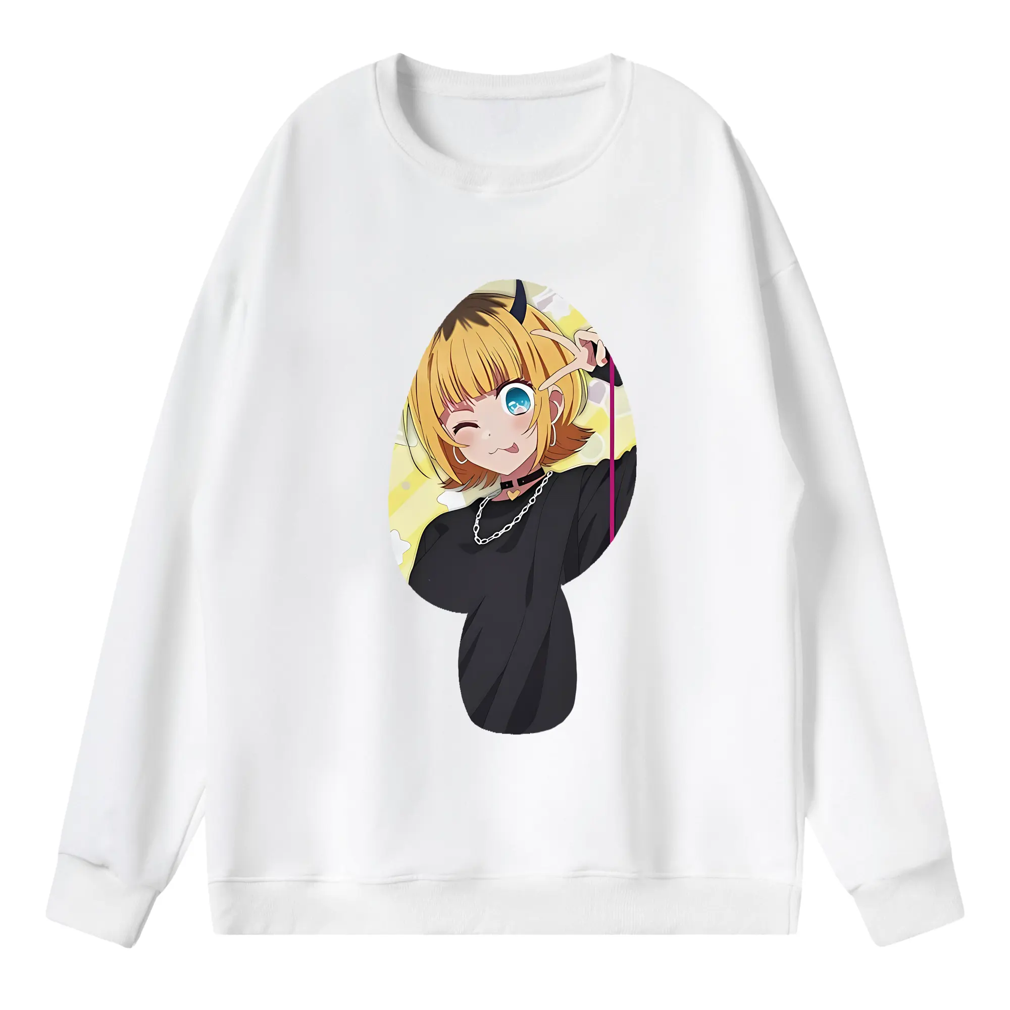 推しの子 グッズ,MEMちょ - 薄手 クルーネック スウェット 裏毛260g · ポリエステル 春秋向け カジュアル 男女兼用 · トレーナー デイリー スポーツ 散歩に最適