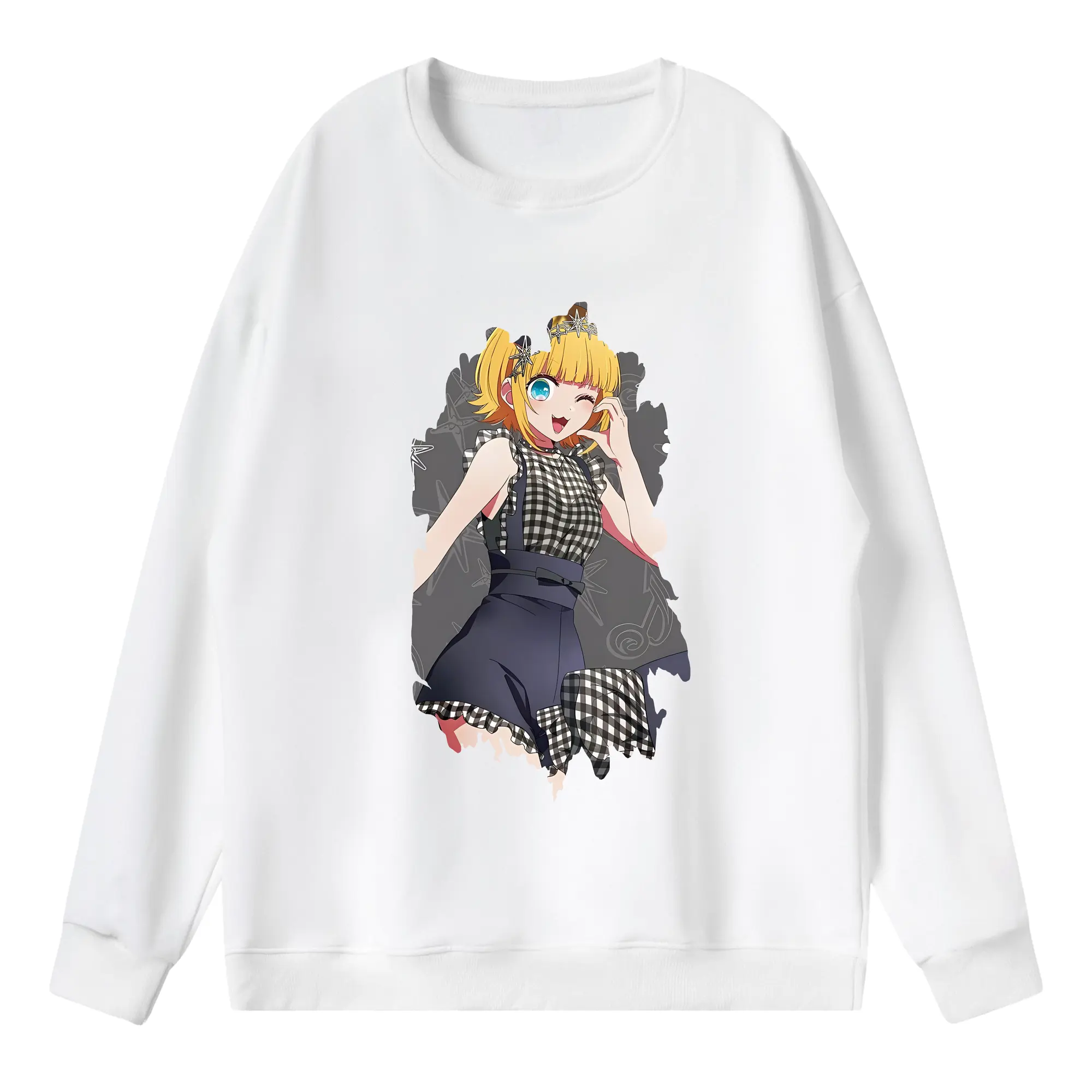 推しの子 グッズ,MEMちょ - 薄手 クルーネック スウェット 裏毛260g · ポリエステル 春秋向け カジュアル 男女兼用 · トレーナー デイリー スポーツ 散歩に最適