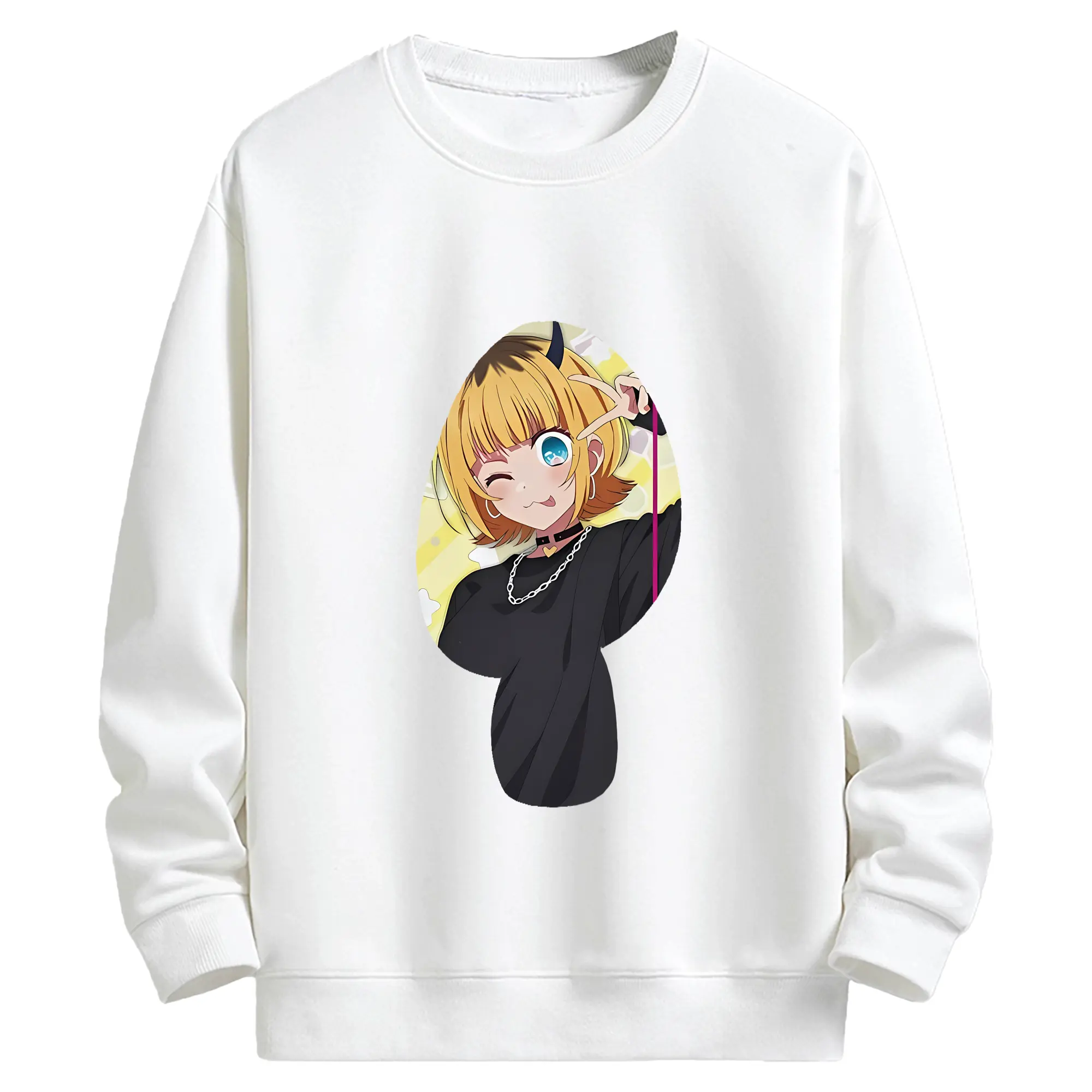 推しの子 グッズ,MEMちょ - キッズ クルーネックスウェットシャツ ・ フロントプリント ・ 綿80％ ポリエステル20％ ・ 快適 通学 スポーツ 日常使い お散歩用