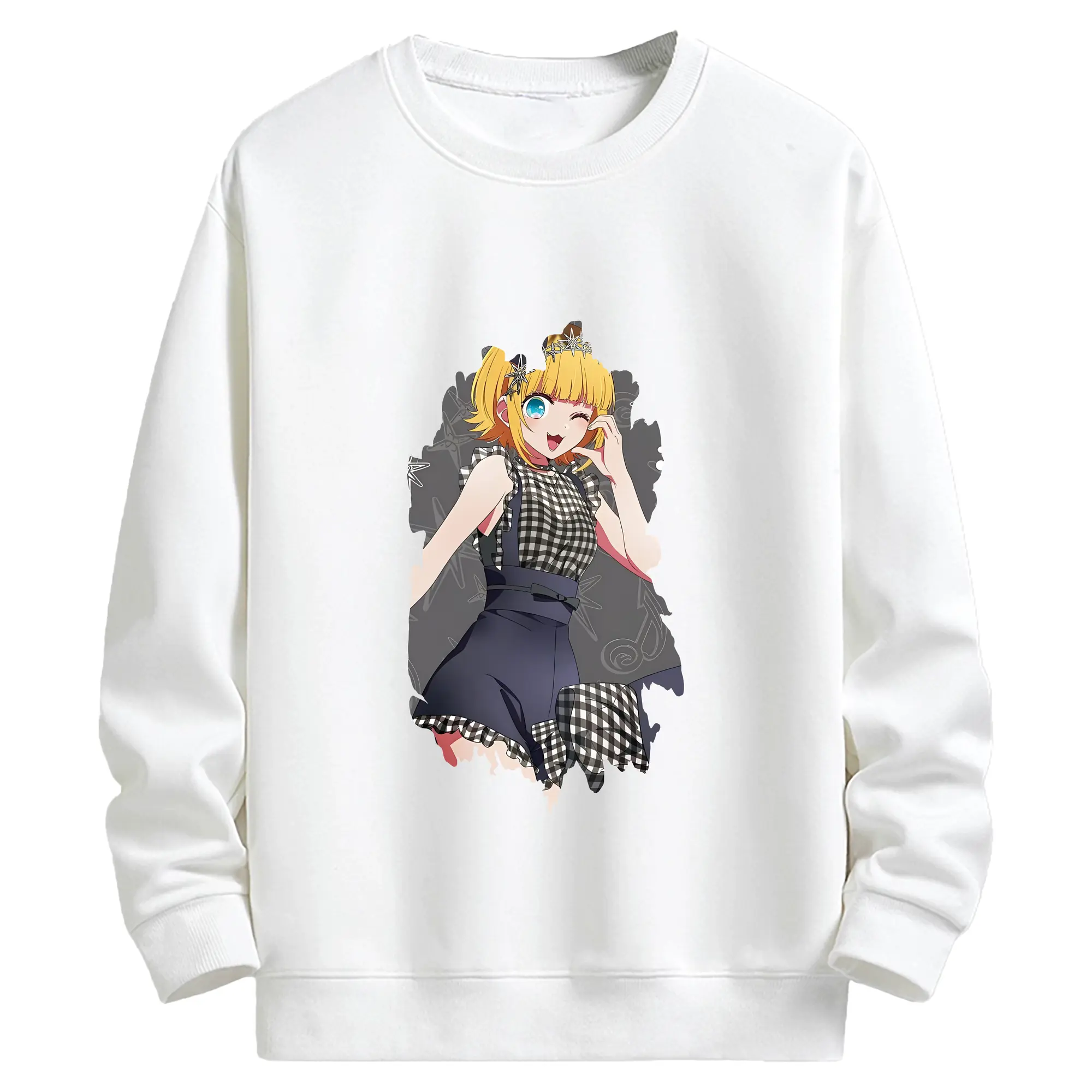 推しの子 グッズ,MEMちょ - キッズ クルーネックスウェットシャツ ・ フロントプリント ・ 綿80％ ポリエステル20％ ・ 快適 通学 スポーツ 日常使い お散歩用