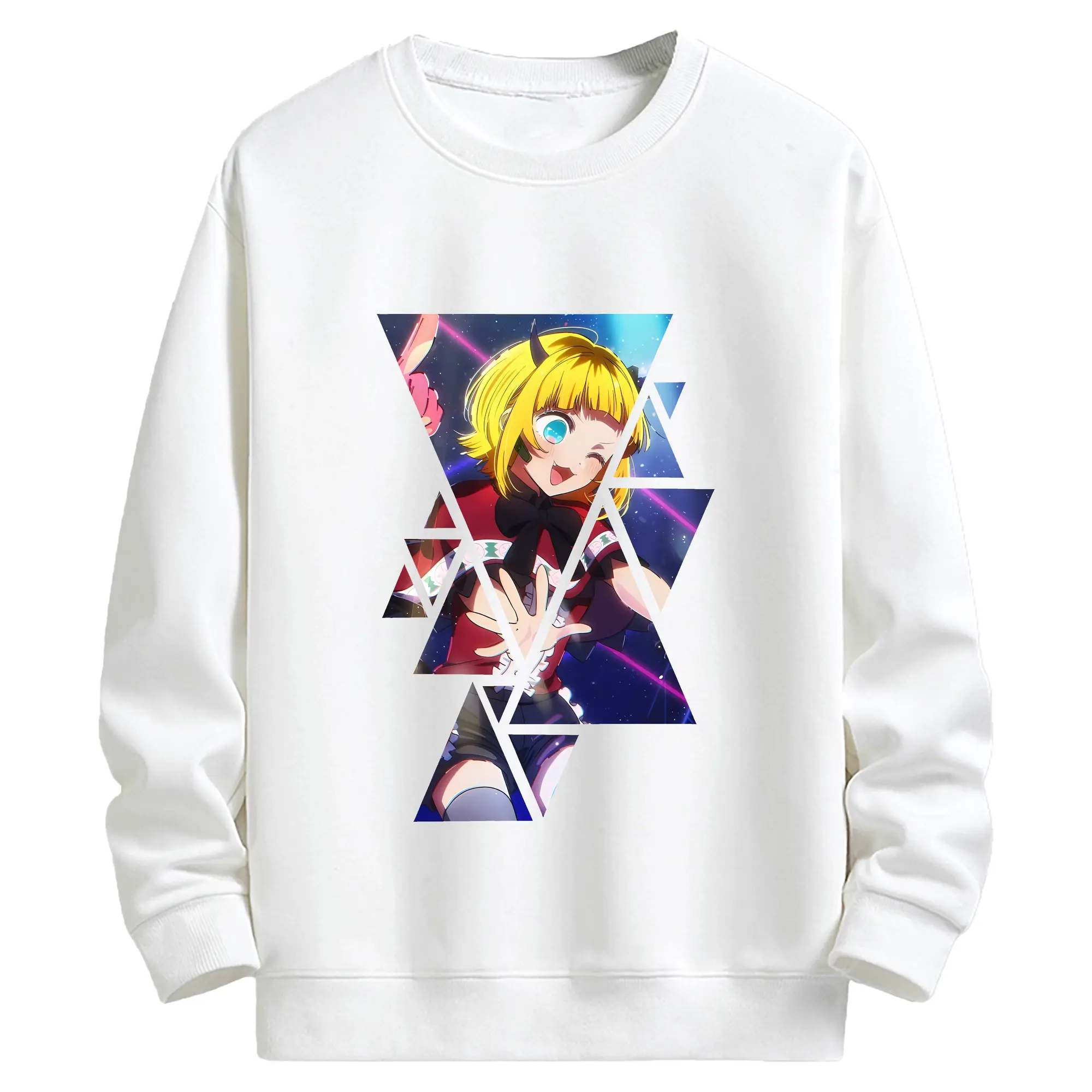 推しの子 グッズ,MEMちょ - キッズ クルーネックスウェットシャツ ・ フロントプリント ・ 綿80％ ポリエステル20％ ・ 快適 通学 スポーツ 日常使い お散歩用