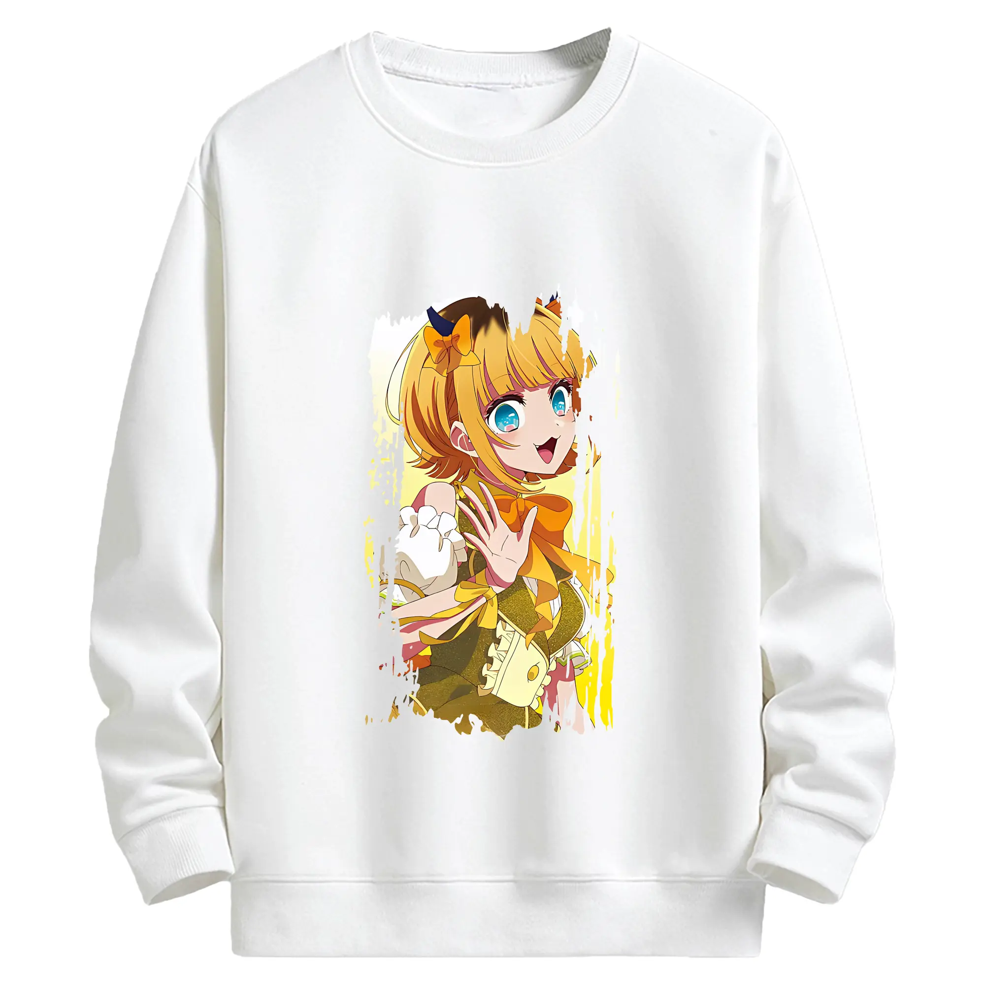 推しの子 グッズ,MEMちょ - キッズ クルーネックスウェットシャツ ・ フロントプリント ・ 綿80％ ポリエステル20％ ・ 快適 通学 スポーツ 日常使い お散歩用