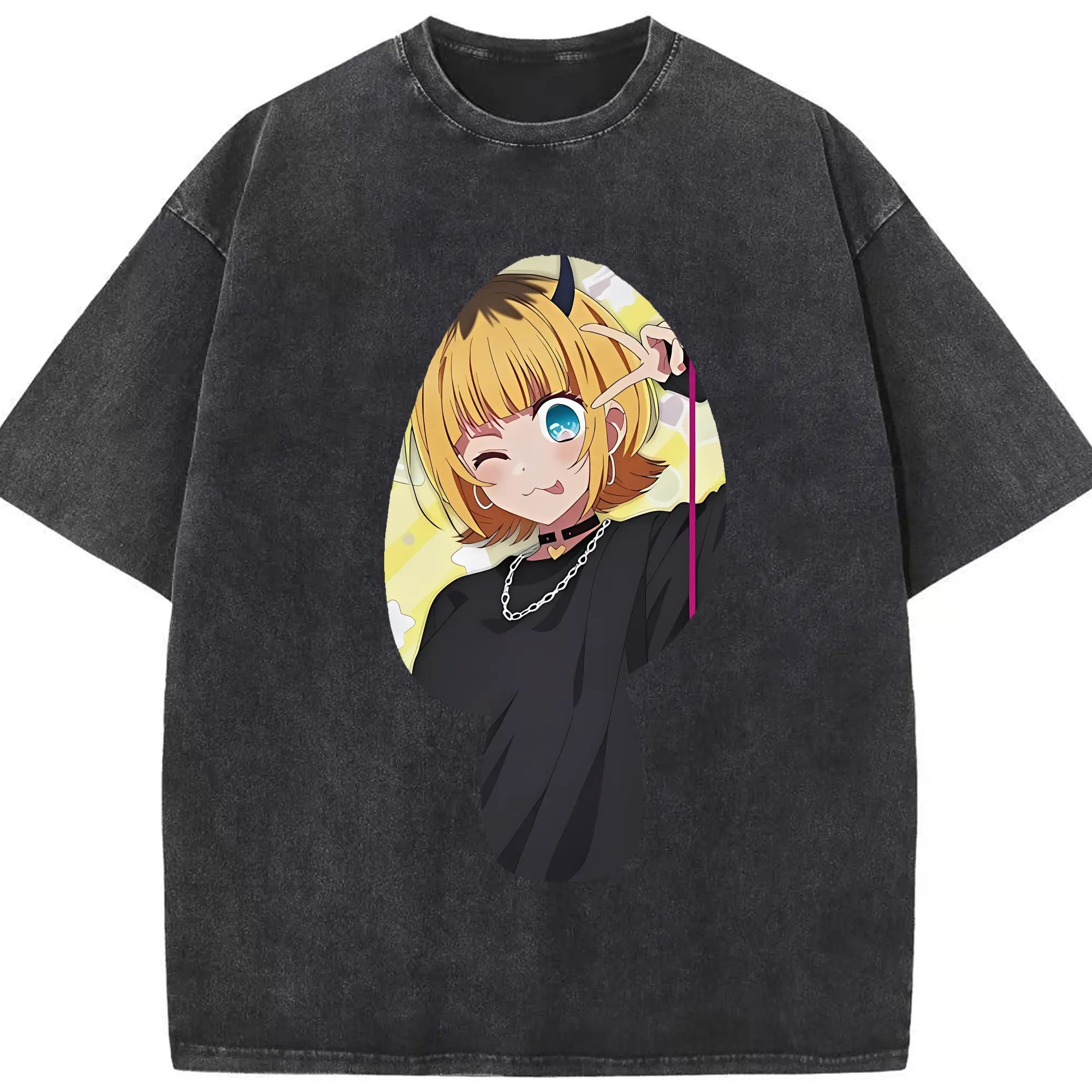 推しの子 グッズ,MEMちょ - 綿100％ ヴィンテージ風 半袖Tシャツ ・ フロントプリント ・ 柔らか肌触り ・ 通気性 快適 ・ スポーツ カジュアル 外出用