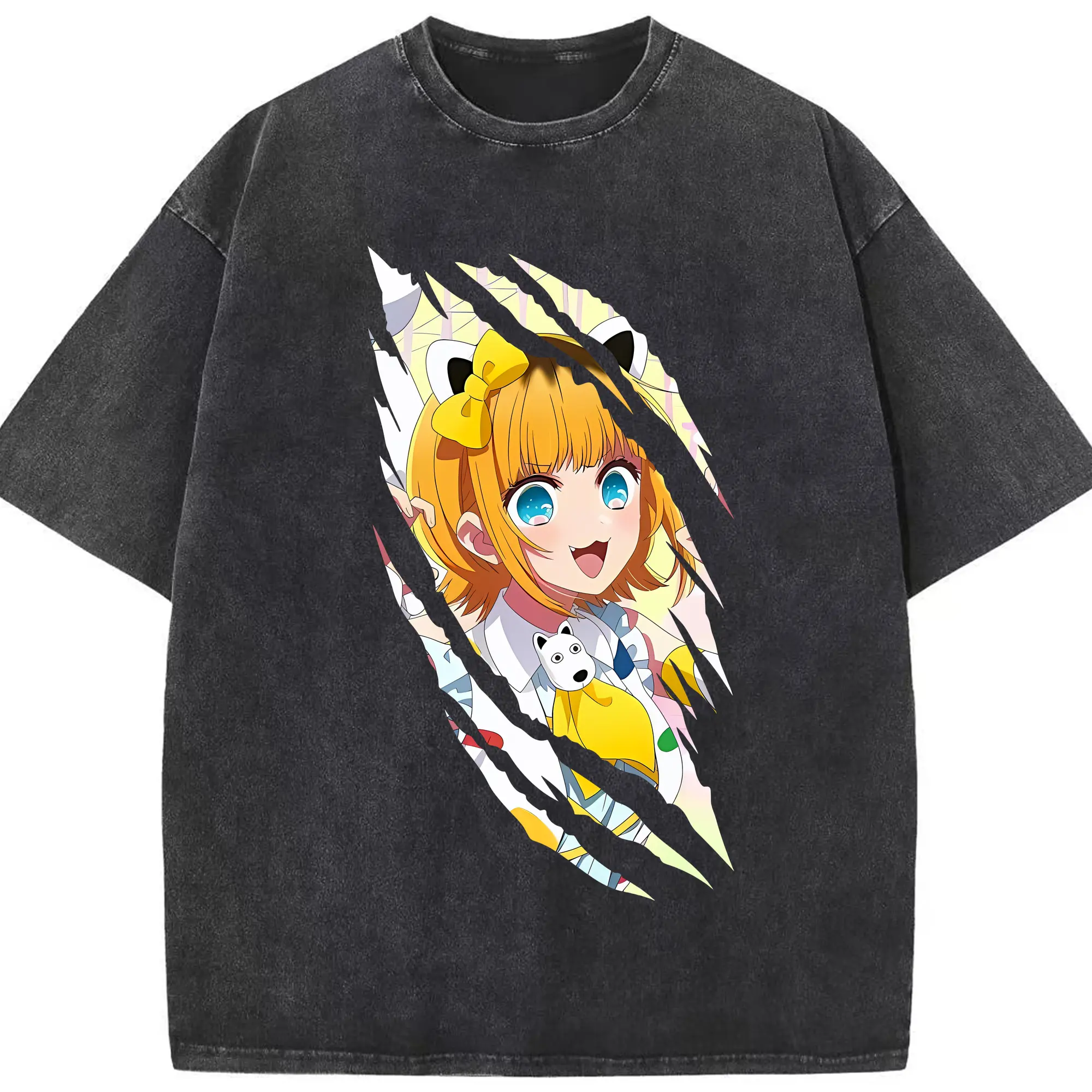 推しの子 グッズ,MEMちょ - 綿100％ ヴィンテージ風 半袖Tシャツ ・ フロントプリント ・ 柔らか肌触り ・ 通気性 快適 ・ スポーツ カジュアル 外出用