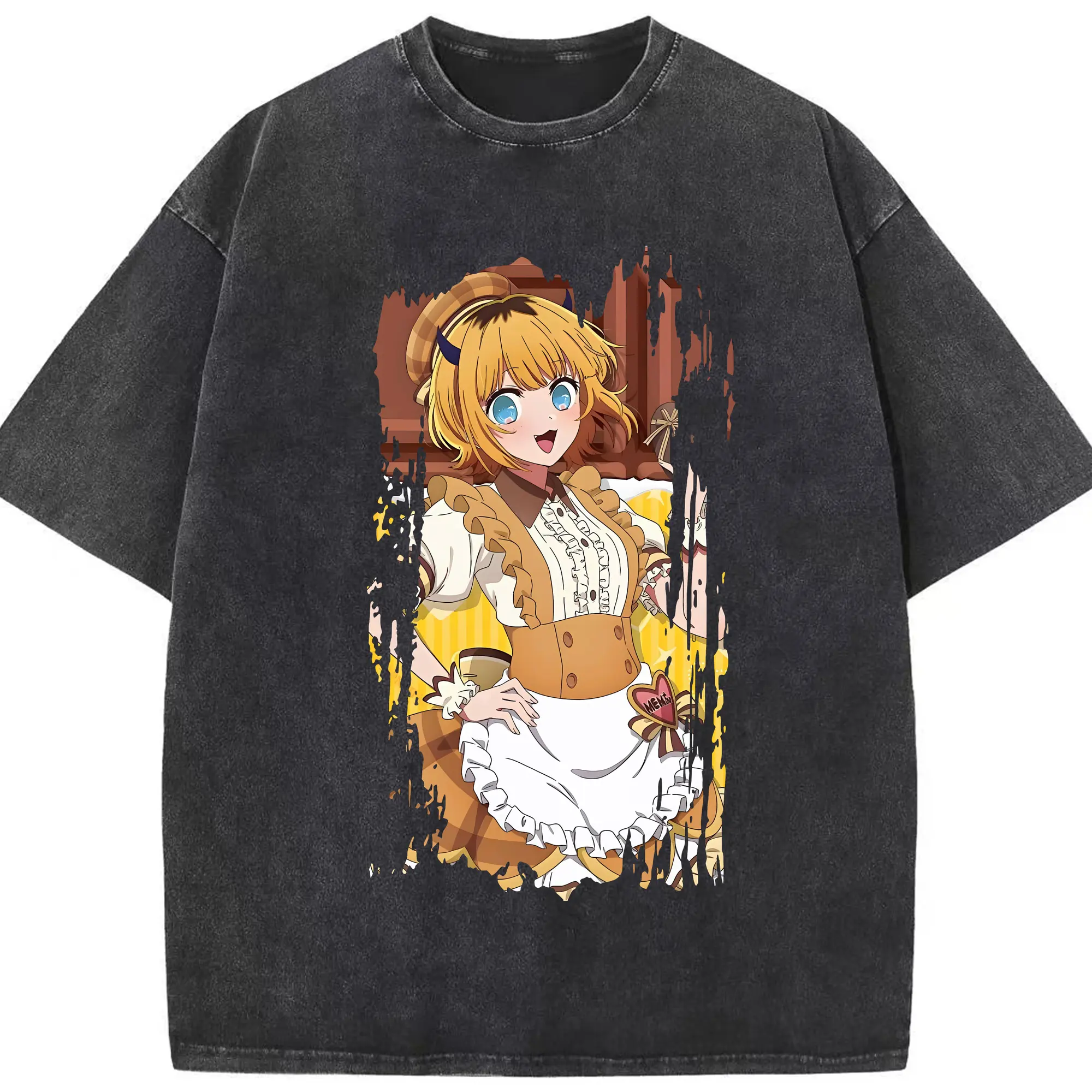 推しの子 グッズ,MEMちょ - 綿100％ ヴィンテージ風 半袖Tシャツ ・ フロントプリント ・ 柔らか肌触り ・ 通気性 快適 ・ スポーツ カジュアル 外出用