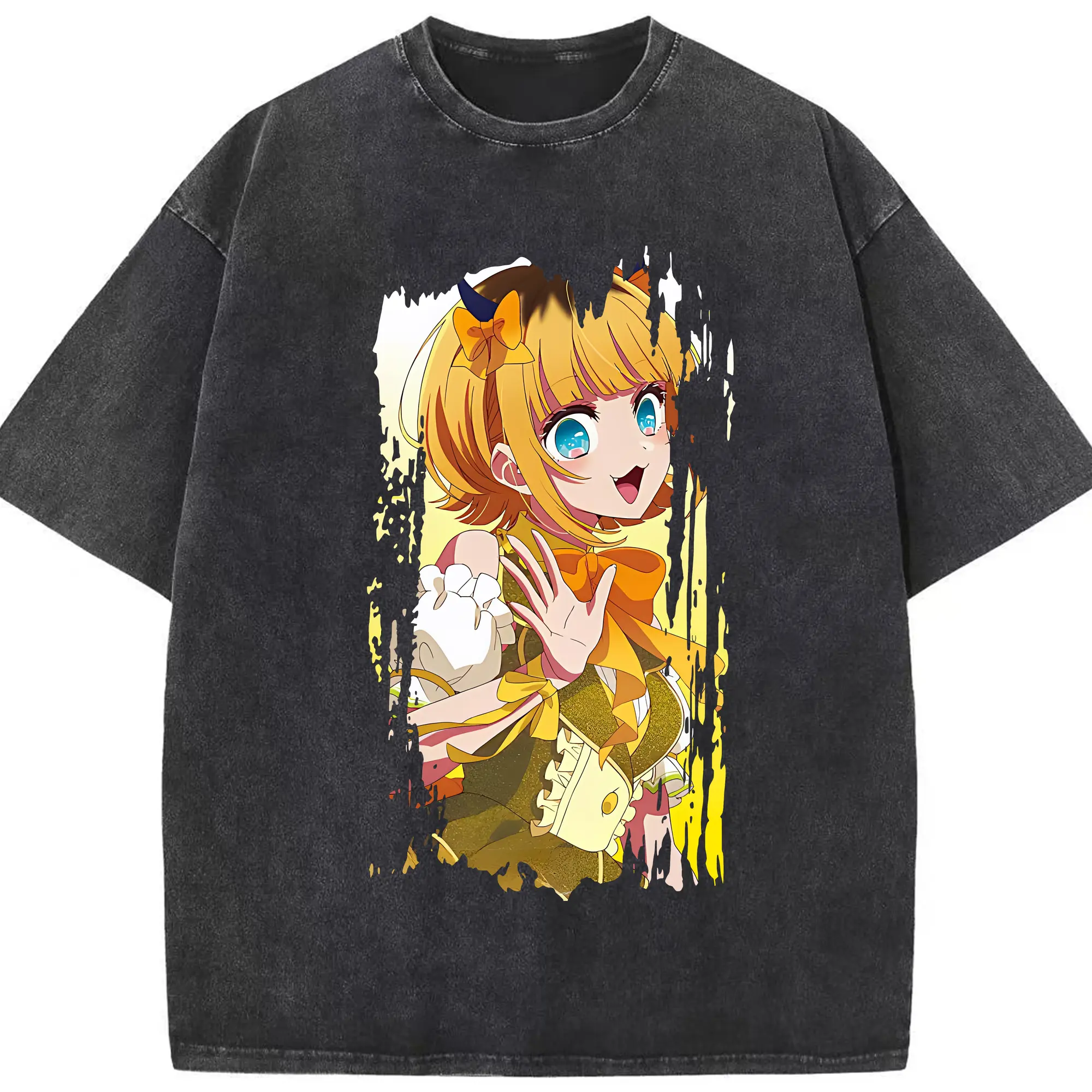 推しの子 グッズ,MEMちょ - 綿100％ ヴィンテージ風 半袖Tシャツ ・ フロントプリント ・ 柔らか肌触り ・ 通気性 快適 ・ スポーツ カジュアル 外出用