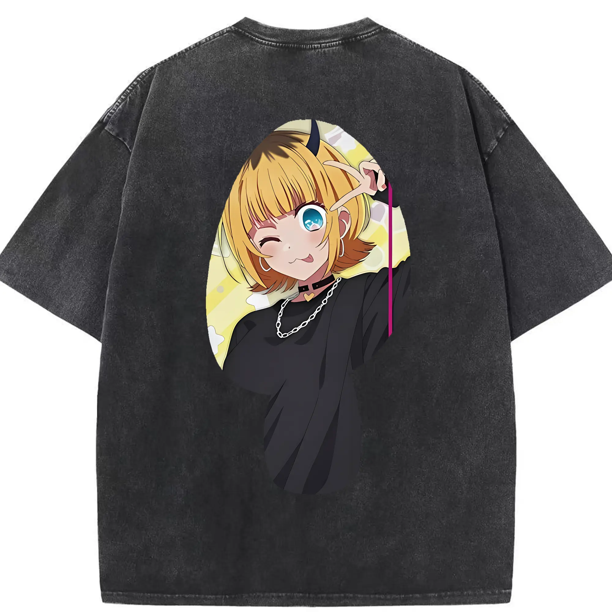 推しの子 グッズ,MEMちょ - 綿100％ ヴィンテージ風 半袖Tシャツ ・ 背面プリント ・ 柔らか肌触り ・ 通気性 快適 ・ スポーツ カジュアル 外出用