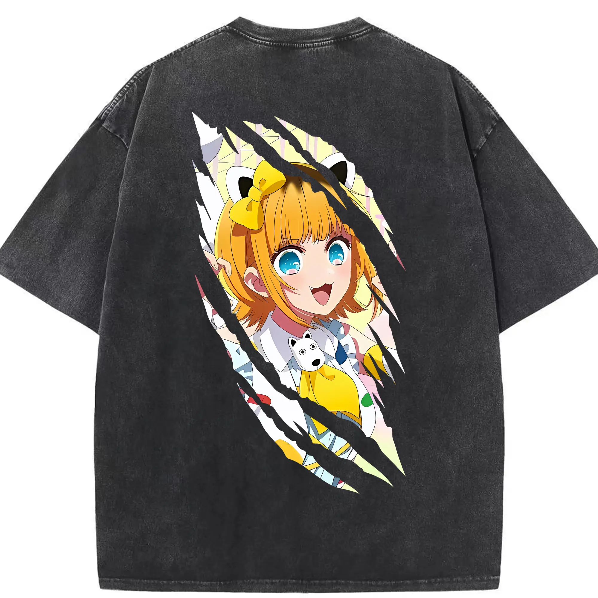 推しの子 グッズ,MEMちょ - 綿100％ ヴィンテージ風 半袖Tシャツ ・ 背面プリント ・ 柔らか肌触り ・ 通気性 快適 ・ スポーツ カジュアル 外出用