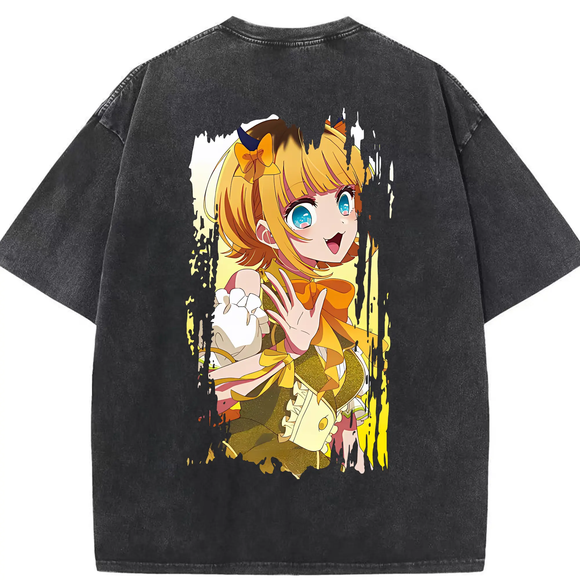 推しの子 グッズ,MEMちょ - 綿100％ ヴィンテージ風 半袖Tシャツ ・ 背面プリント ・ 柔らか肌触り ・ 通気性 快適 ・ スポーツ カジュアル 外出用