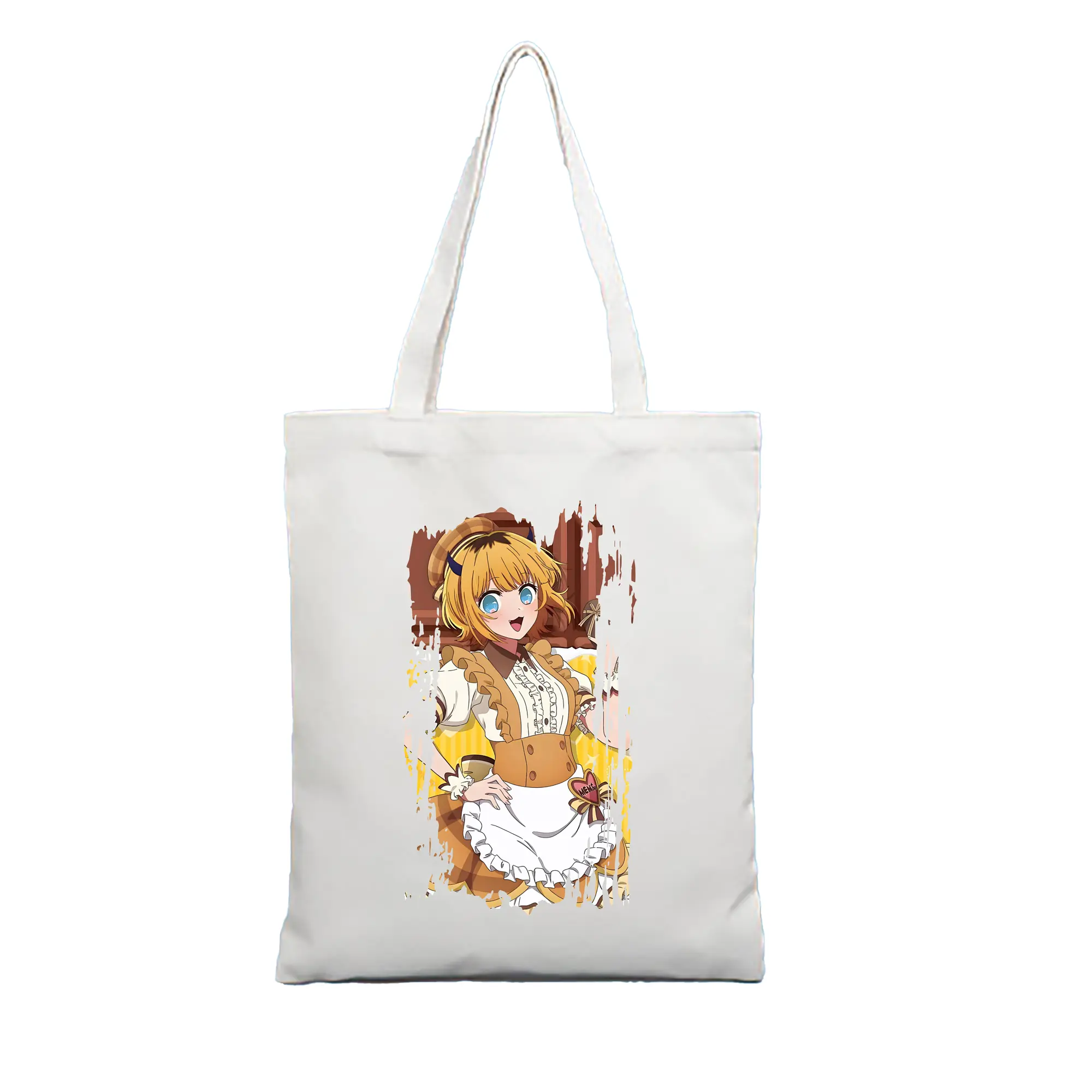 推しの子 グッズ,MEMちょ - 縦型キャンバス手提げバッグ（トートバッグ） ・ キャンバス素材 ・ ショッピング用 ・ 軽量 丈夫 お手入れ簡単