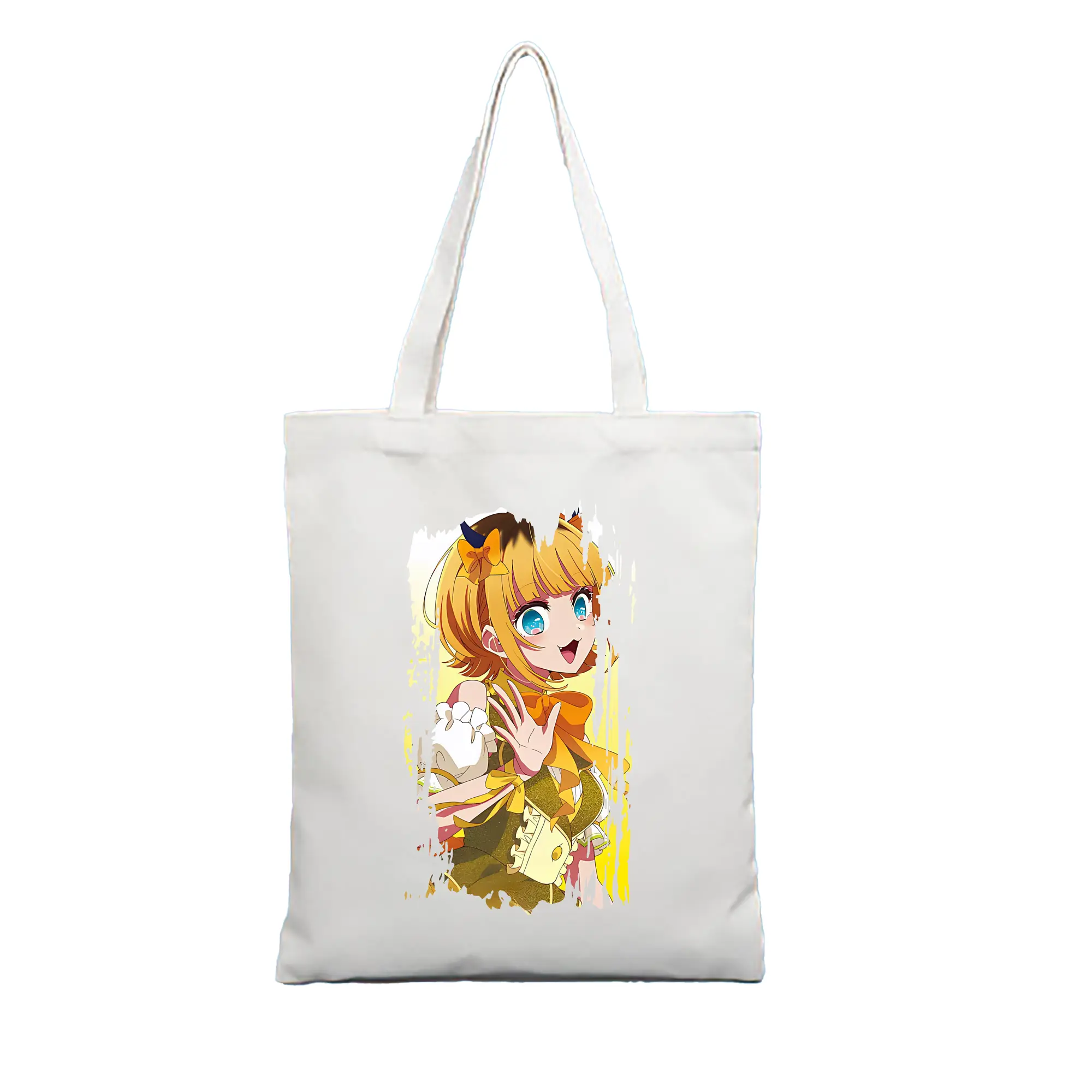 推しの子 グッズ,MEMちょ - 縦型キャンバス手提げバッグ（トートバッグ） ・ キャンバス素材 ・ ショッピング用 ・ 軽量 丈夫 お手入れ簡単