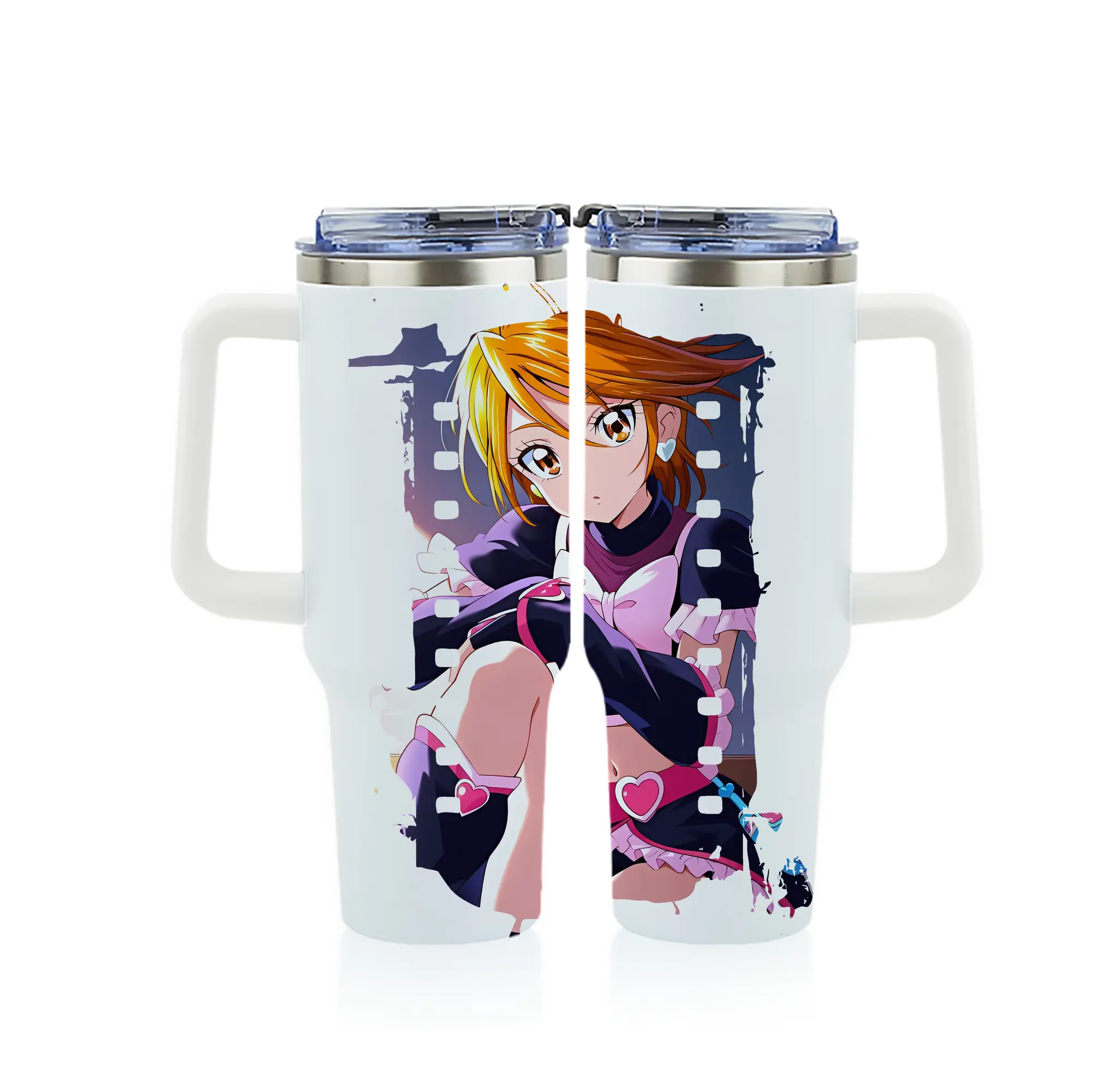 プリキュア グッズ,美墨なぎさ - 1200mL フルプリント車用タンブラー ・ 304ステンレス 内側 ・ 201ステンレス 外側 ・ 保温 保冷 ・ 通勤 ドライブ アウトドア用