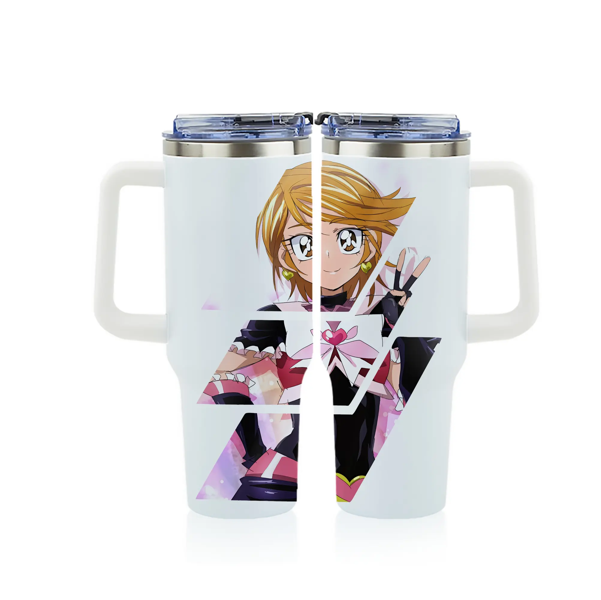 プリキュア グッズ,美墨なぎさ - 1200mL フルプリント車用タンブラー ・ 304ステンレス 内側 ・ 201ステンレス 外側 ・ 保温 保冷 ・ 通勤 ドライブ アウトドア用