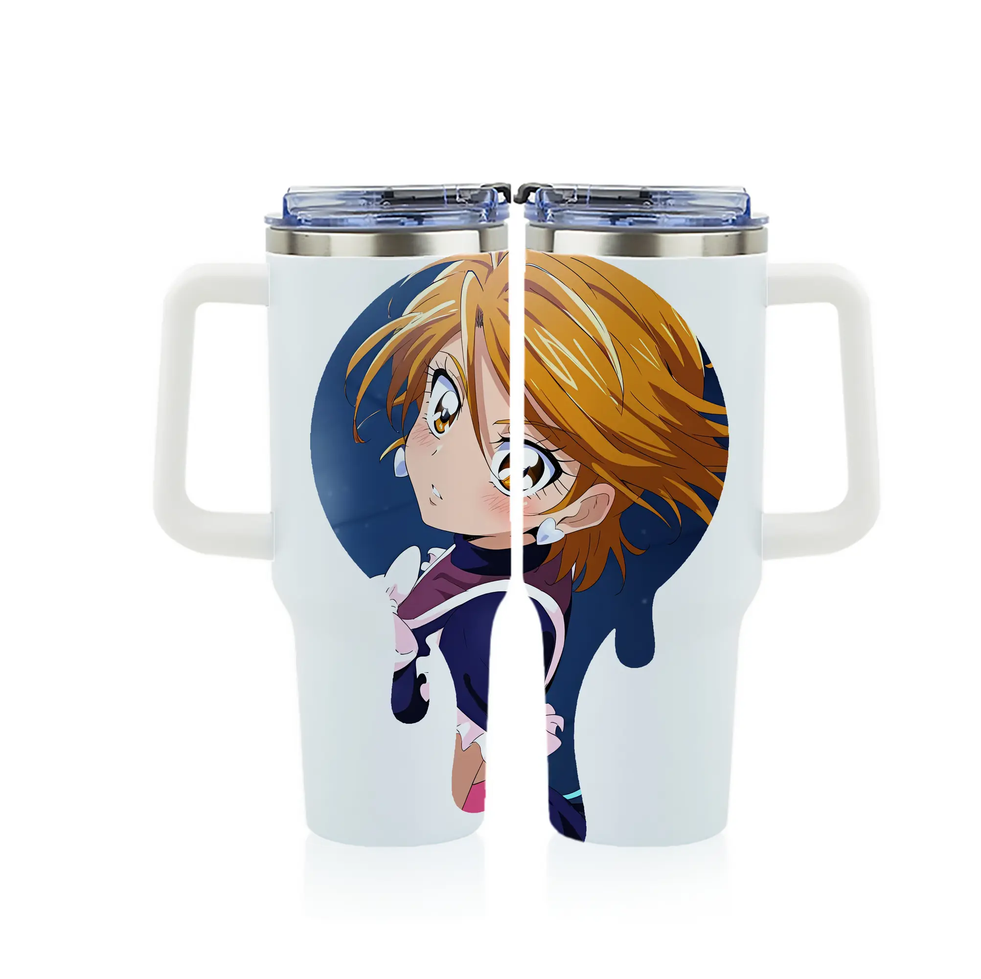 プリキュア グッズ,美墨なぎさ - 1200mL フルプリント車用タンブラー ・ 304ステンレス 内側 ・ 201ステンレス 外側 ・ 保温 保冷 ・ 通勤 ドライブ アウトドア用