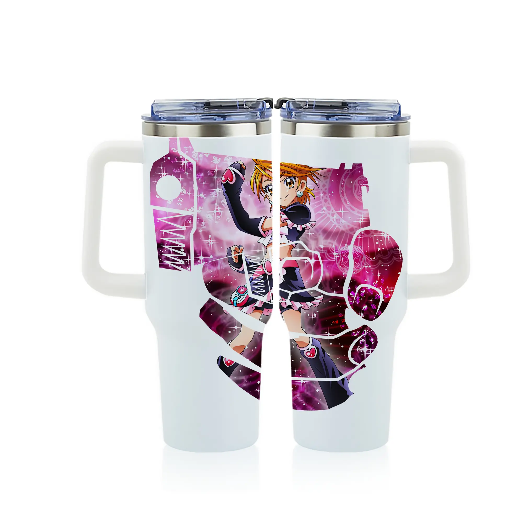 プリキュア グッズ,美墨なぎさ - 1200mL フルプリント車用タンブラー ・ 304ステンレス 内側 ・ 201ステンレス 外側 ・ 保温 保冷 ・ 通勤 ドライブ アウトドア用