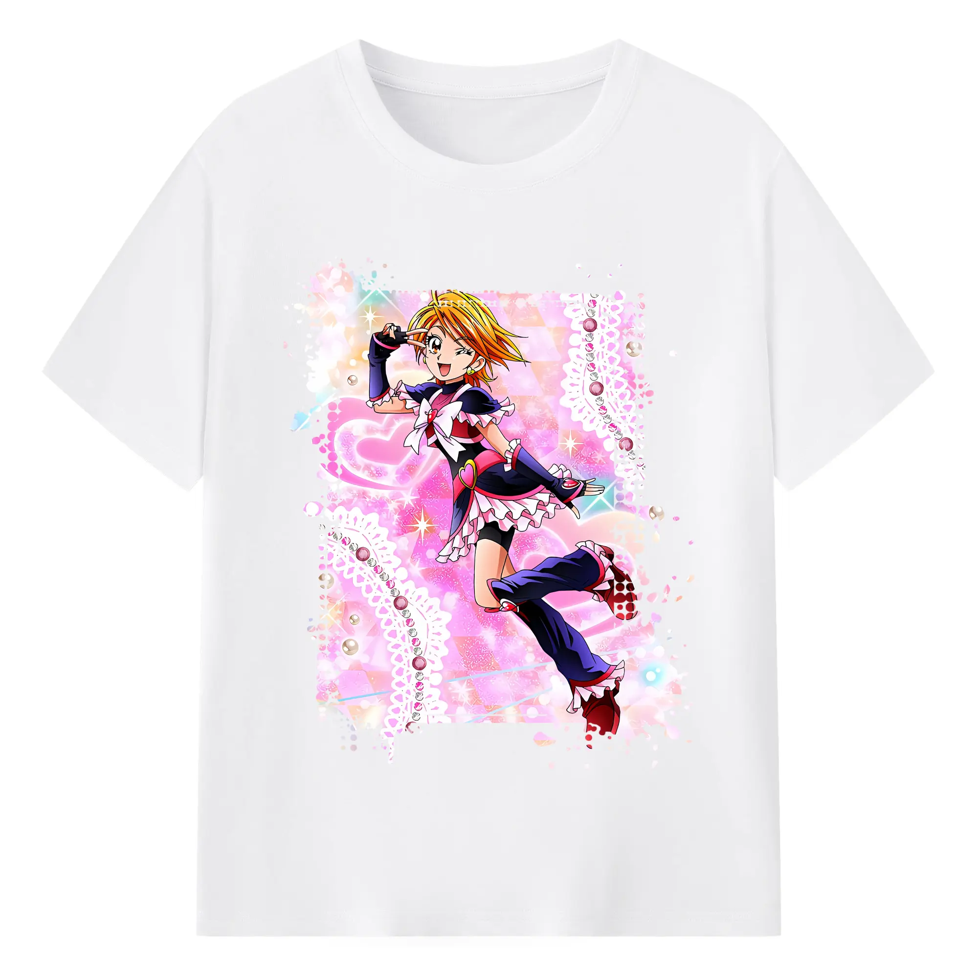 プリキュア グッズ,美墨なぎさ - 綿100％ 半袖Tシャツ ・ フロントプリント ・ 快適 通気性 ・ 日常使い 散歩 スポーツ用