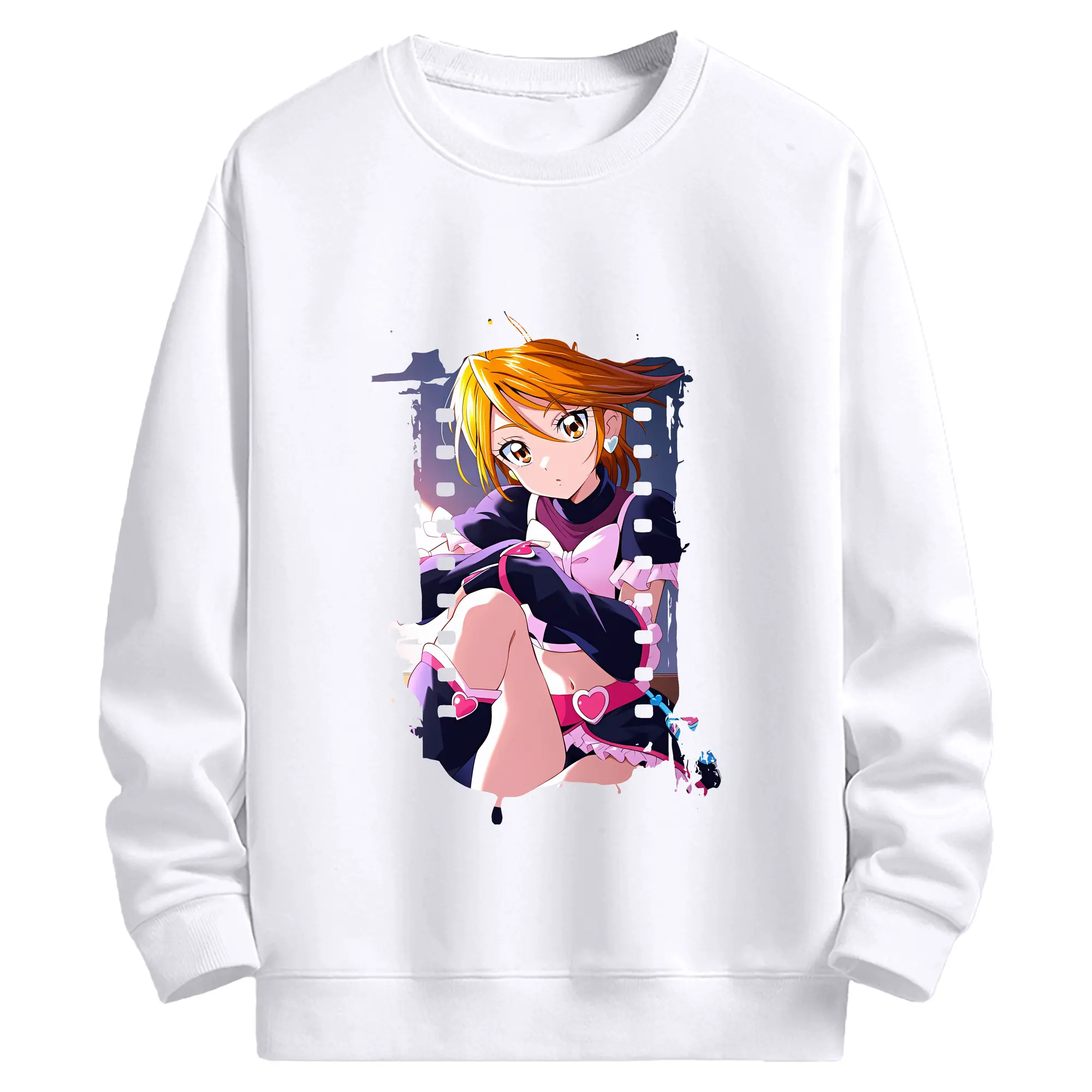 プリキュア グッズ,美墨なぎさ - 高品質 クルーネック スウェット ・ コットン59％ ポリエステル41％ ・ ユニセックス 長袖 トレーナー ・ カジュアル デイリー スポーツ 散歩用