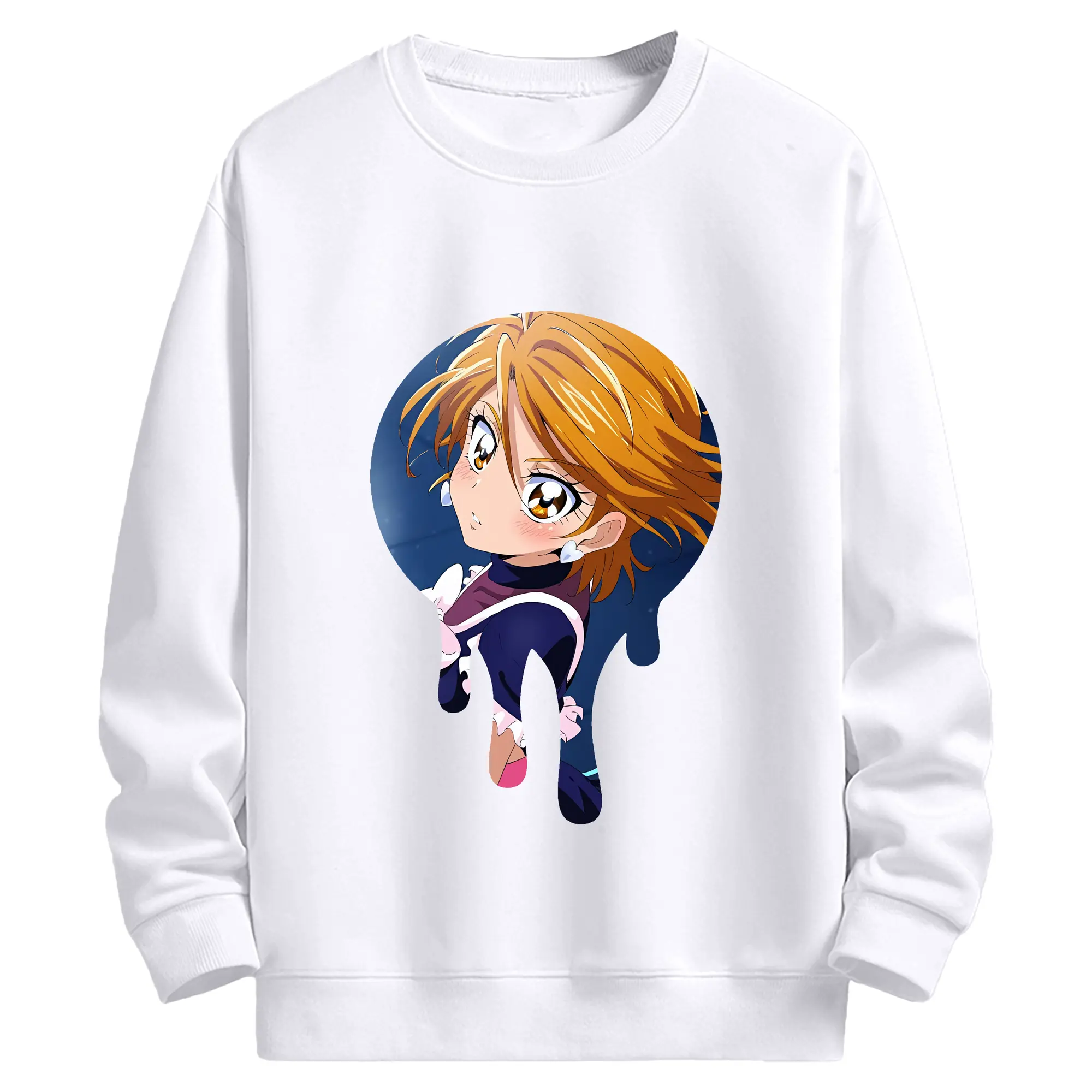 プリキュア グッズ,美墨なぎさ - 高品質 クルーネック スウェット ・ コットン59％ ポリエステル41％ ・ ユニセックス 長袖 トレーナー ・ カジュアル デイリー スポーツ 散歩用