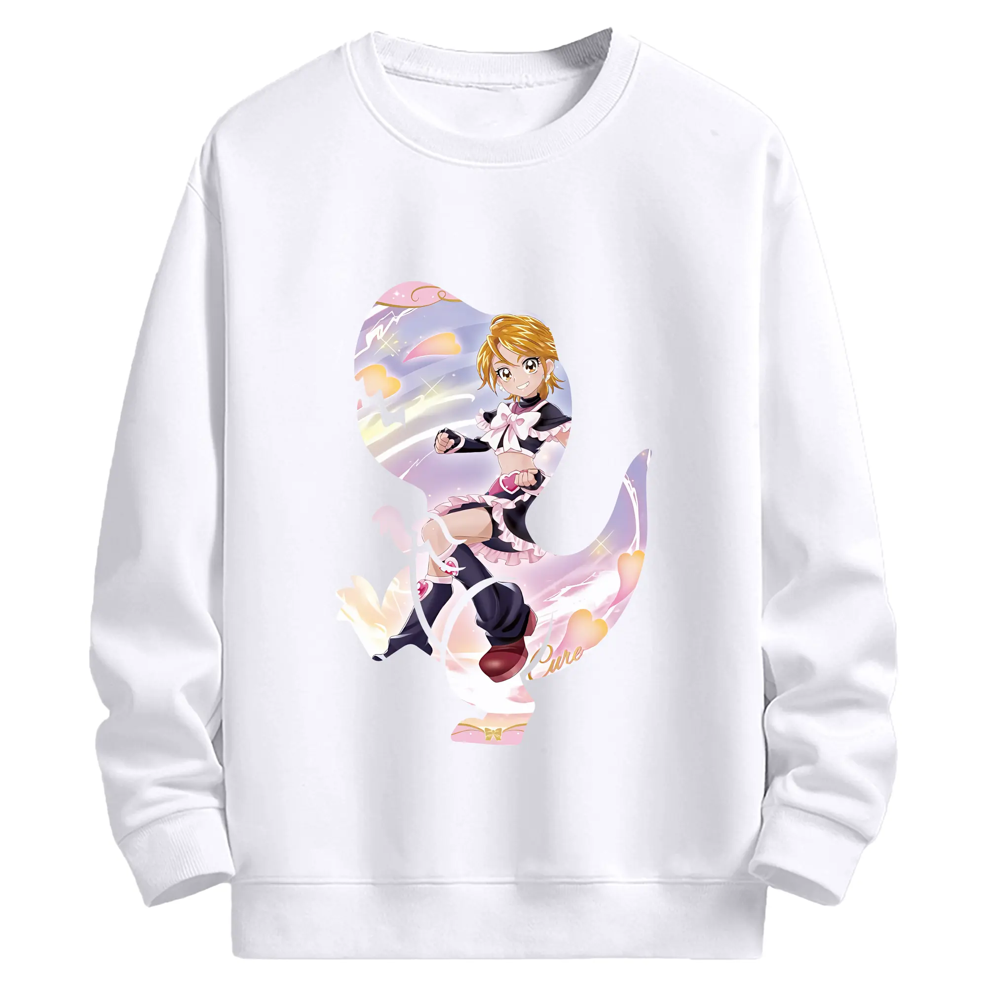 プリキュア グッズ,美墨なぎさ - 高品質 クルーネック スウェット ・ コットン59％ ポリエステル41％ ・ ユニセックス 長袖 トレーナー ・ カジュアル デイリー スポーツ 散歩用