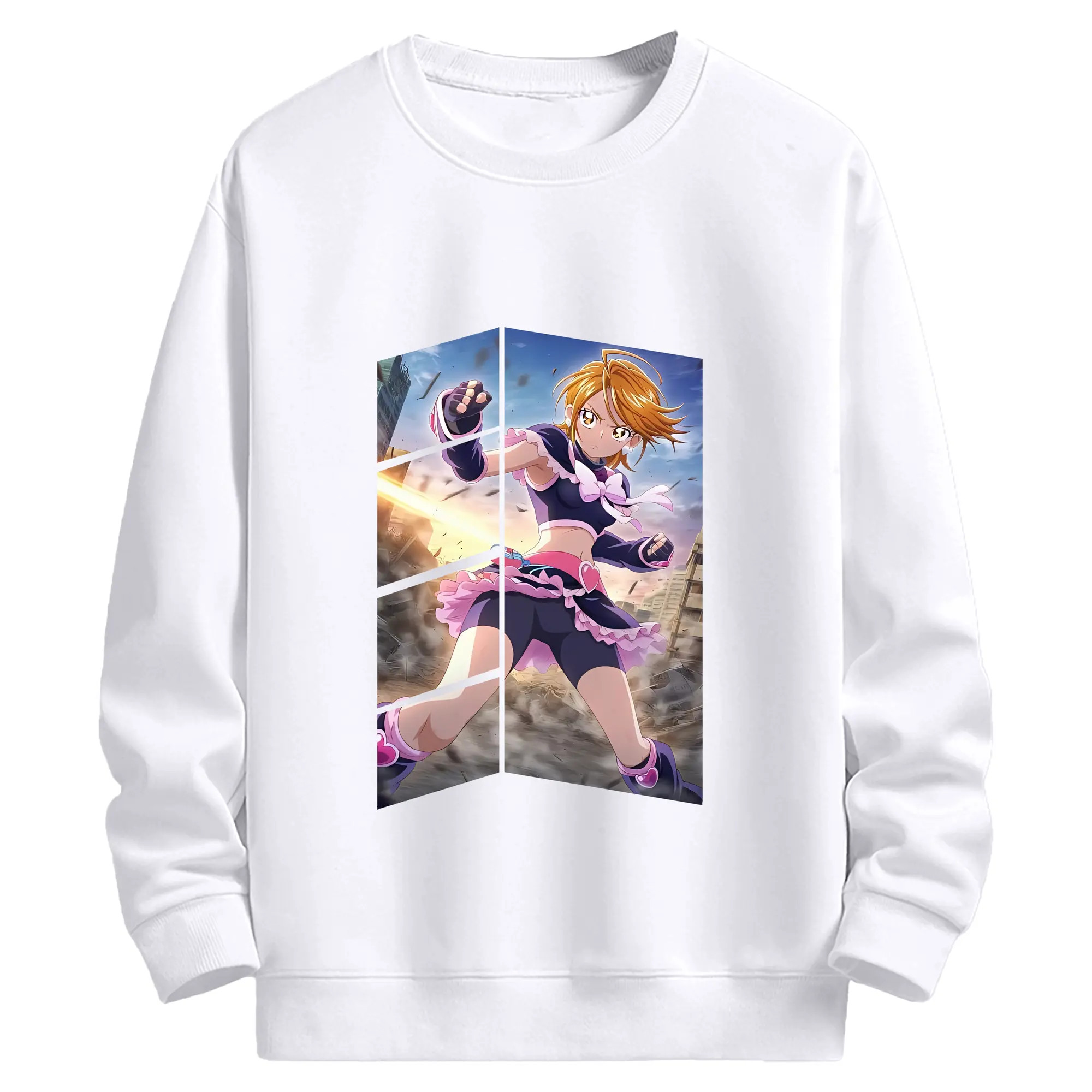 プリキュア グッズ,美墨なぎさ - 高品質 クルーネック スウェット ・ コットン59％ ポリエステル41％ ・ ユニセックス 長袖 トレーナー ・ カジュアル デイリー スポーツ 散歩用