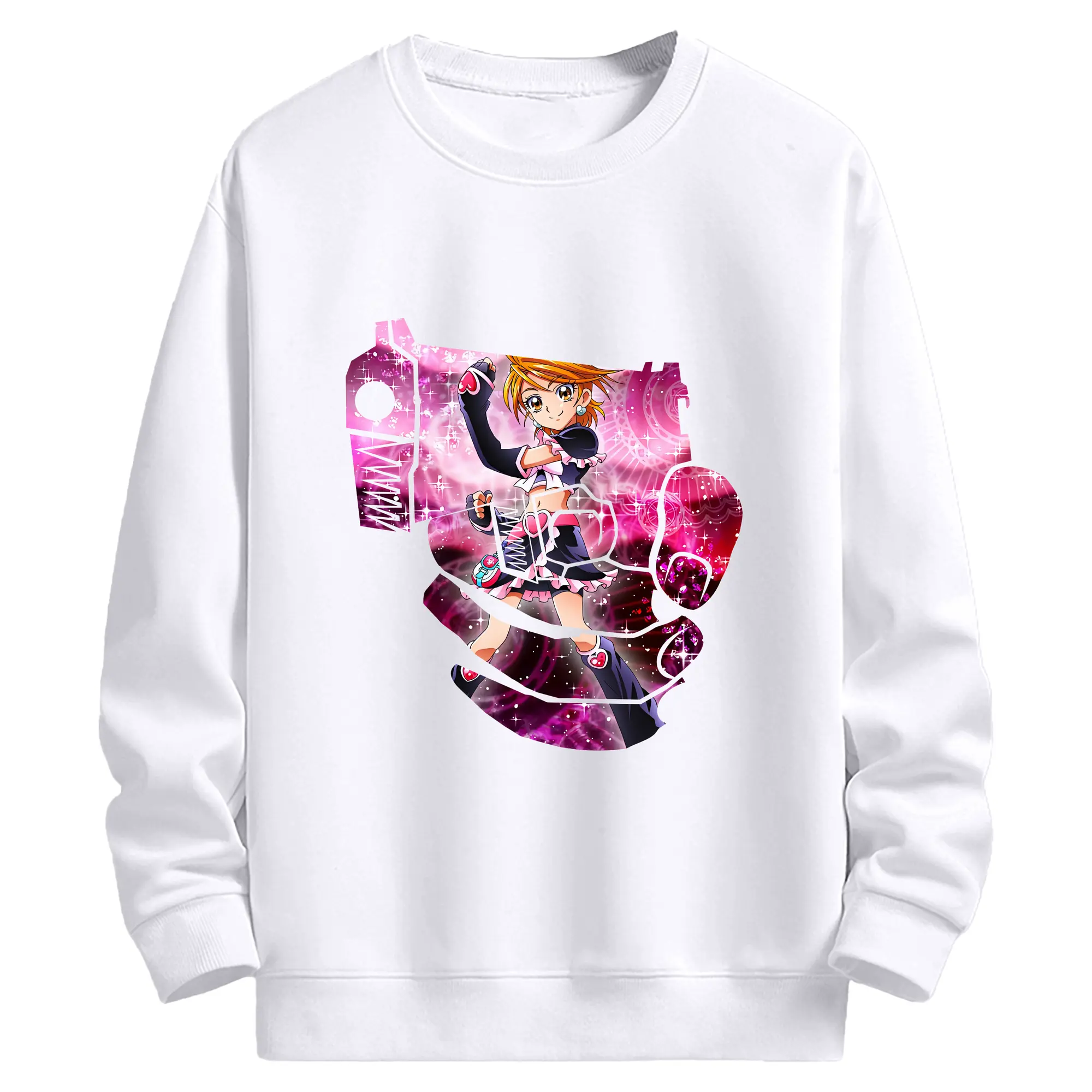 プリキュア グッズ,美墨なぎさ - 高品質 クルーネック スウェット ・ コットン59％ ポリエステル41％ ・ ユニセックス 長袖 トレーナー ・ カジュアル デイリー スポーツ 散歩用