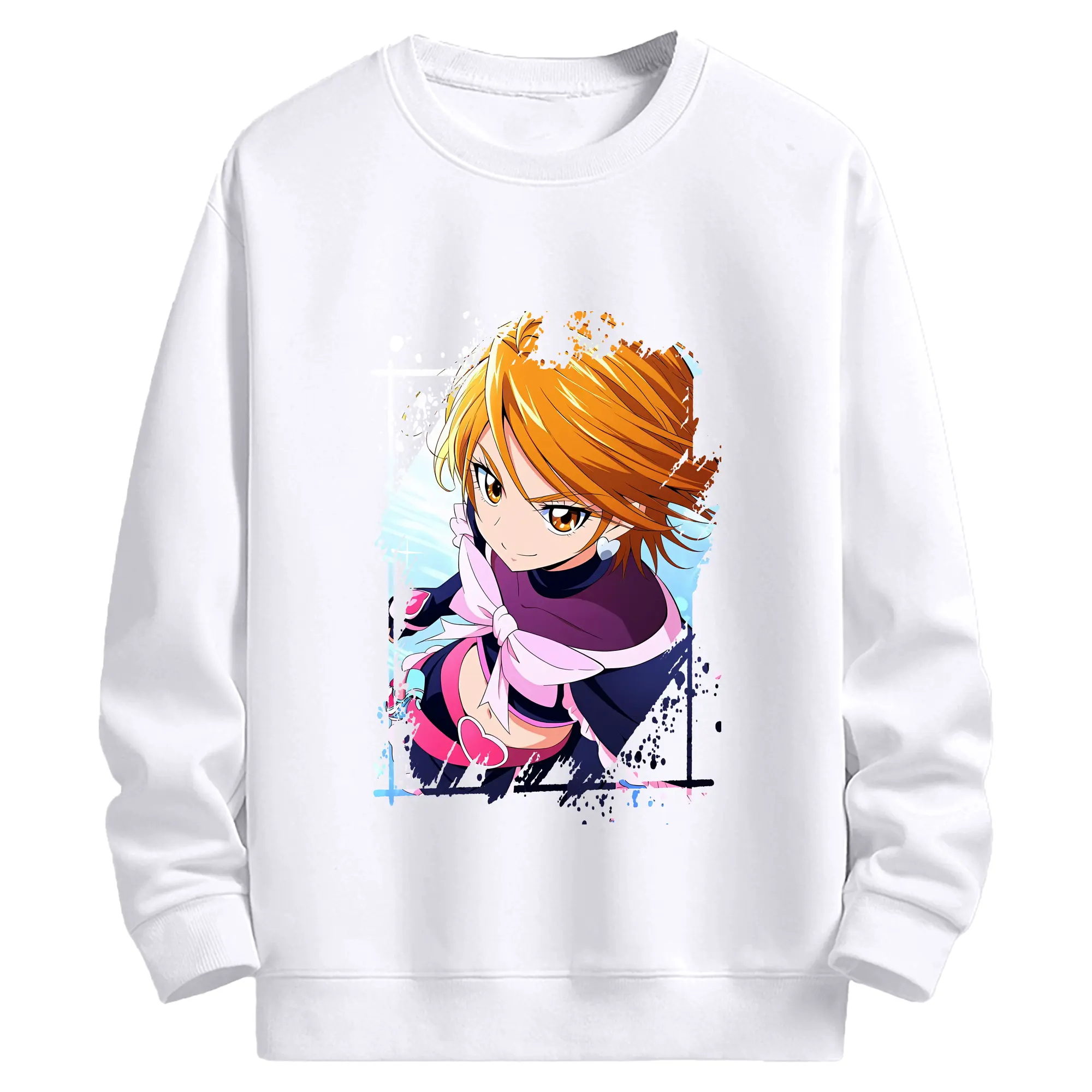プリキュア グッズ,美墨なぎさ - 高品質 クルーネック スウェット ・ コットン59％ ポリエステル41％ ・ ユニセックス 長袖 トレーナー ・ カジュアル デイリー スポーツ 散歩用
