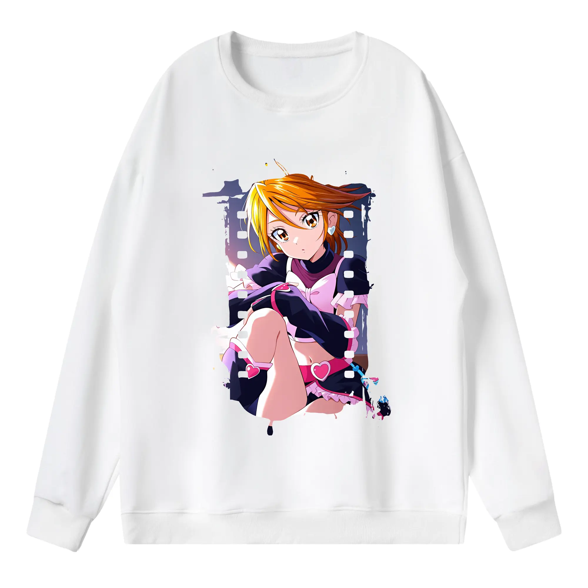 プリキュア グッズ,美墨なぎさ - 薄手 クルーネック スウェット 裏毛260g · ポリエステル 春秋向け カジュアル 男女兼用 · トレーナー デイリー スポーツ 散歩に最適