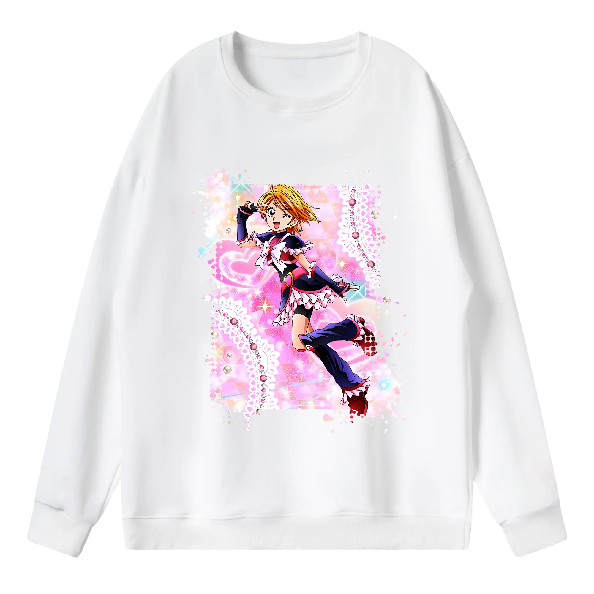 プリキュア グッズ,美墨なぎさ - 薄手 クルーネック スウェット 裏毛260g · ポリエステル 春秋向け カジュアル 男女兼用 · トレーナー デイリー スポーツ 散歩に最適