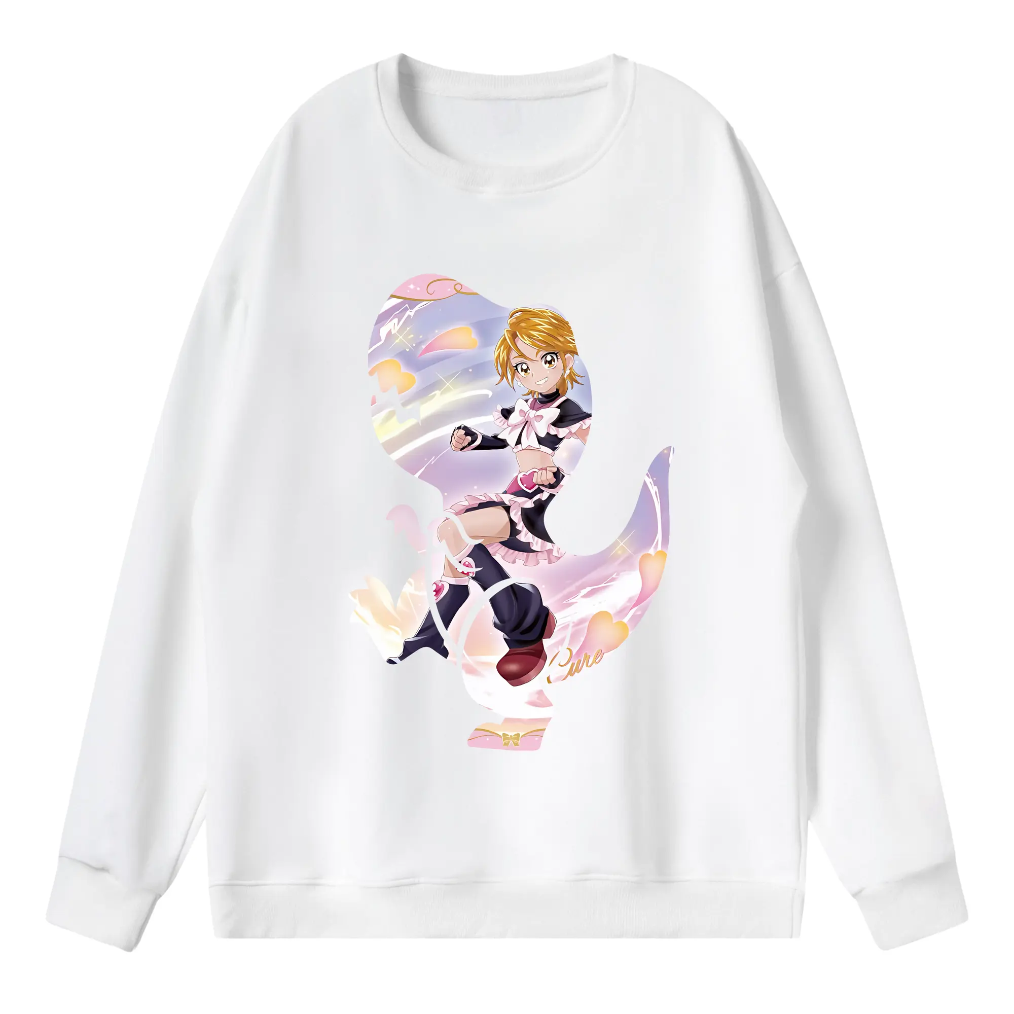 プリキュア グッズ,美墨なぎさ - 薄手 クルーネック スウェット 裏毛260g · ポリエステル 春秋向け カジュアル 男女兼用 · トレーナー デイリー スポーツ 散歩に最適