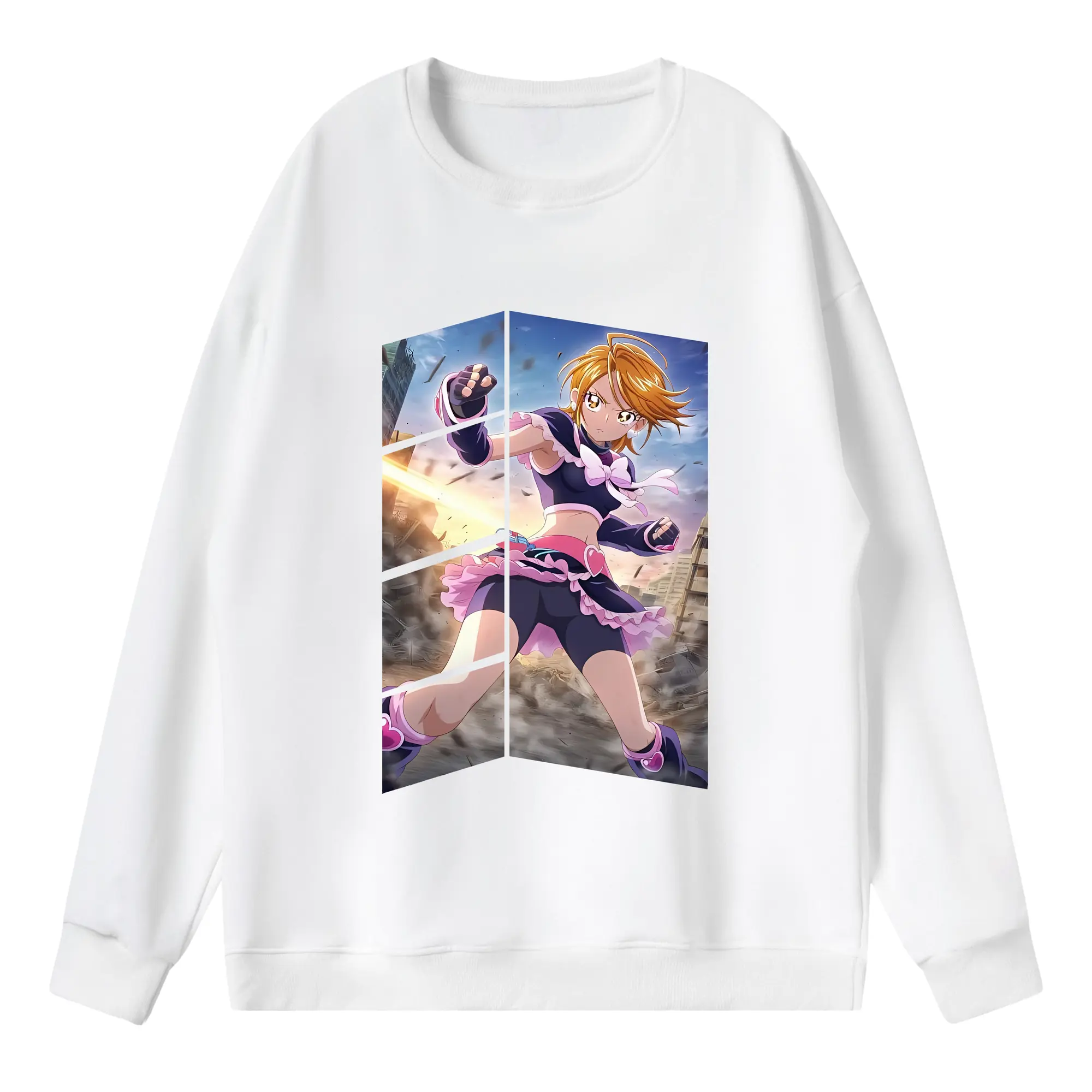 プリキュア グッズ,美墨なぎさ - 薄手 クルーネック スウェット 裏毛260g · ポリエステル 春秋向け カジュアル 男女兼用 · トレーナー デイリー スポーツ 散歩に最適