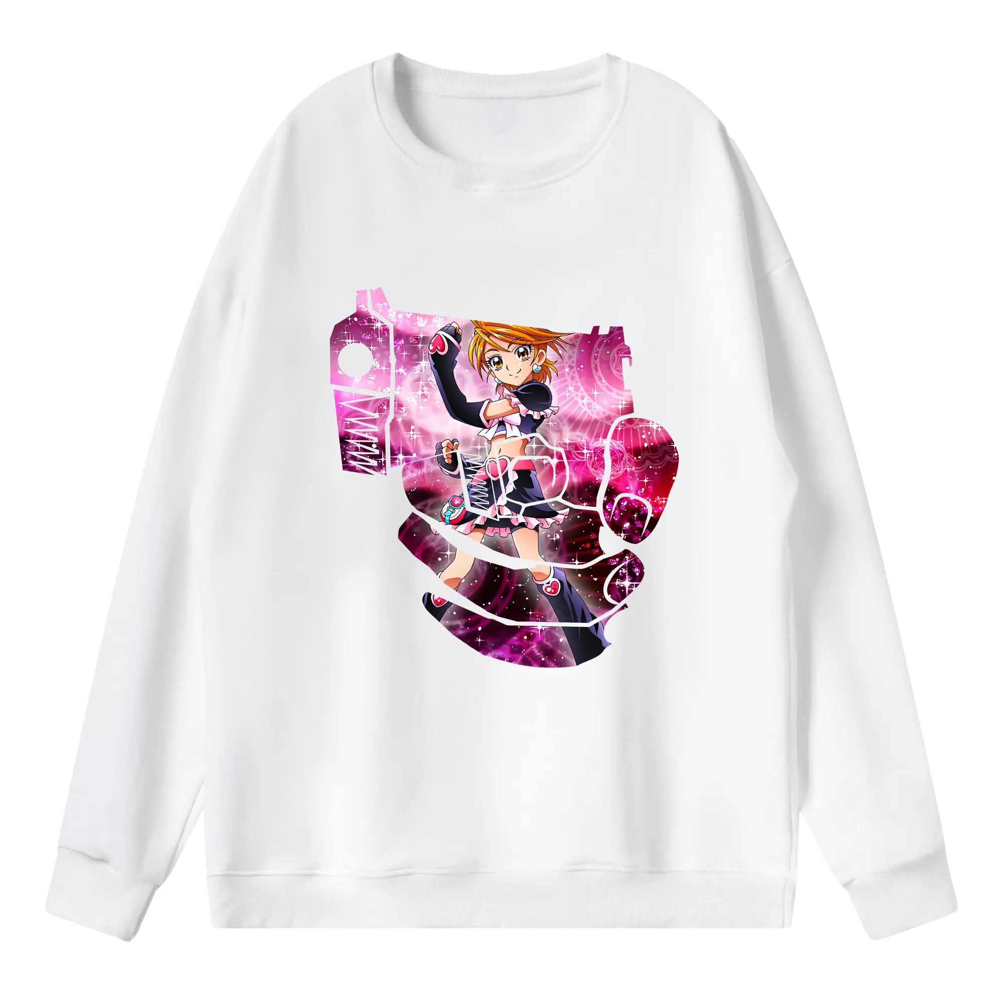 プリキュア グッズ,美墨なぎさ - 薄手 クルーネック スウェット 裏毛260g · ポリエステル 春秋向け カジュアル 男女兼用 · トレーナー デイリー スポーツ 散歩に最適