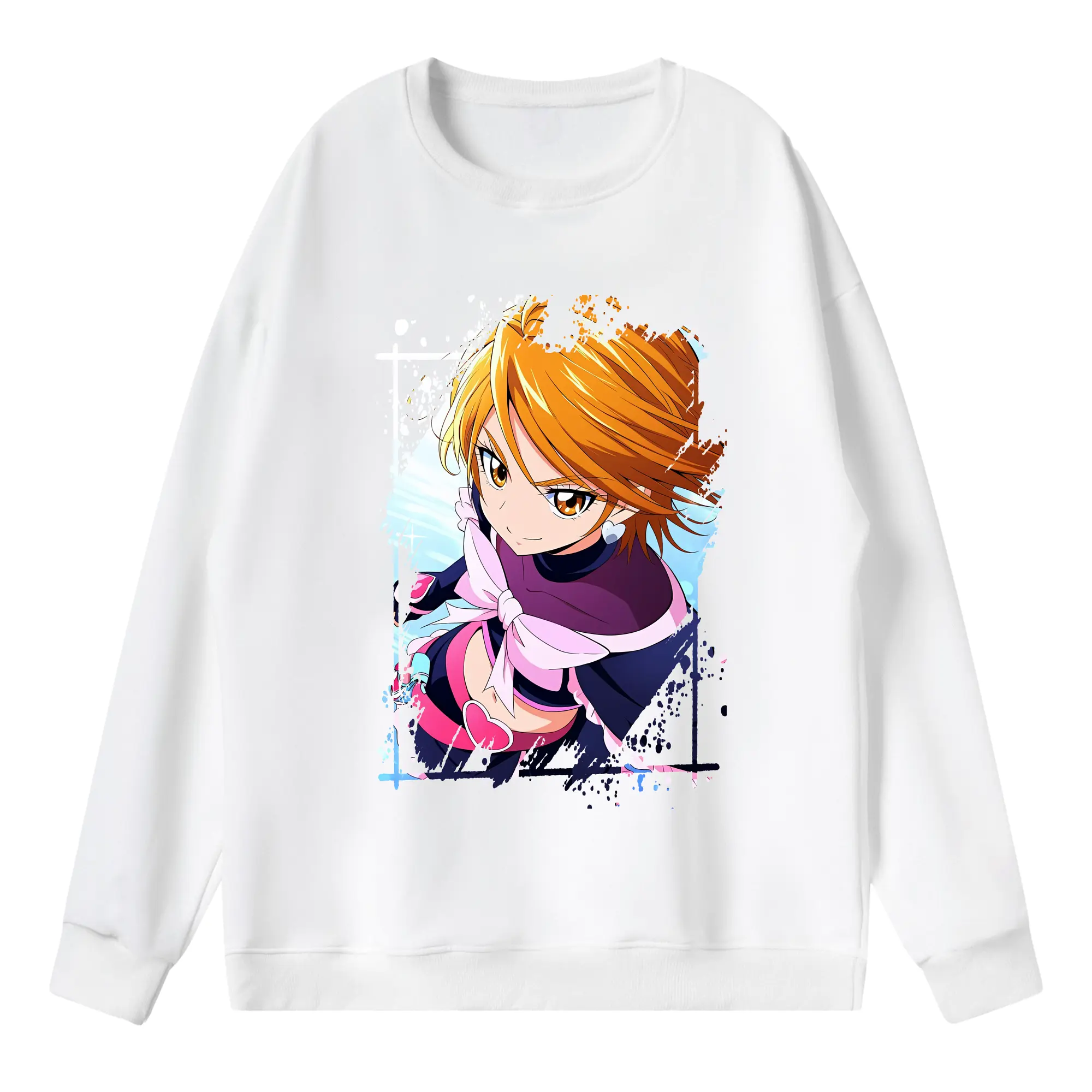 プリキュア グッズ,美墨なぎさ - 薄手 クルーネック スウェット 裏毛260g · ポリエステル 春秋向け カジュアル 男女兼用 · トレーナー デイリー スポーツ 散歩に最適